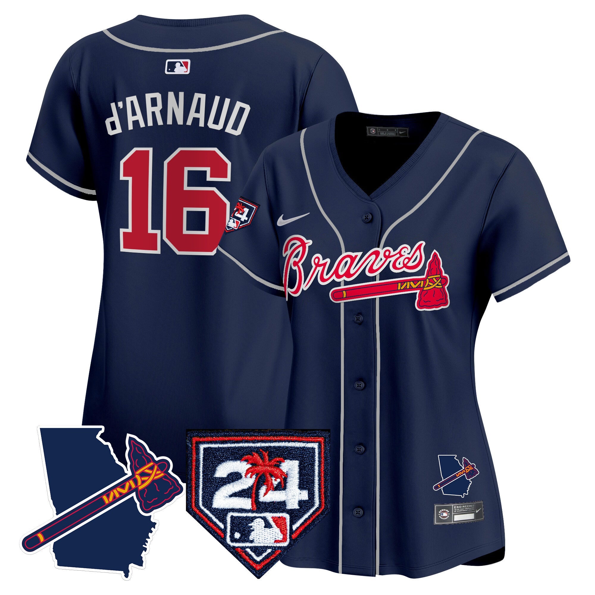 Women’s Atlanta 2024 Spring Training & Georgia Patch Vapor Premier Limited Jersey