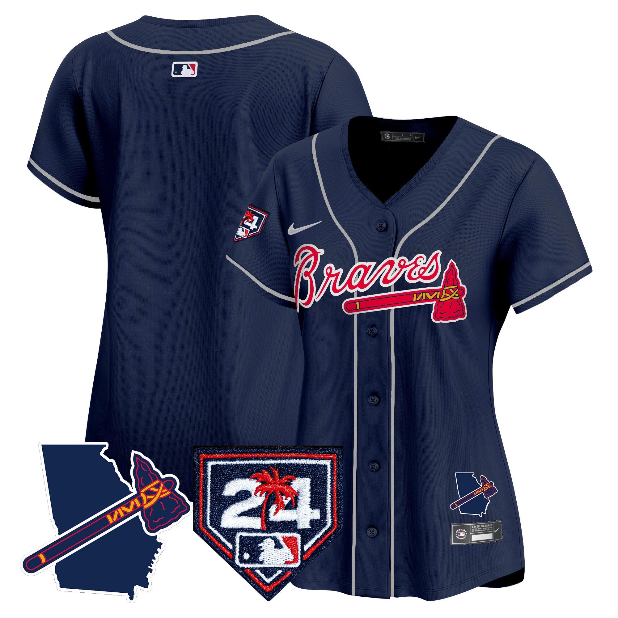 Women’s Atlanta 2024 Spring Training & Georgia Patch Vapor Premier Limited Jersey