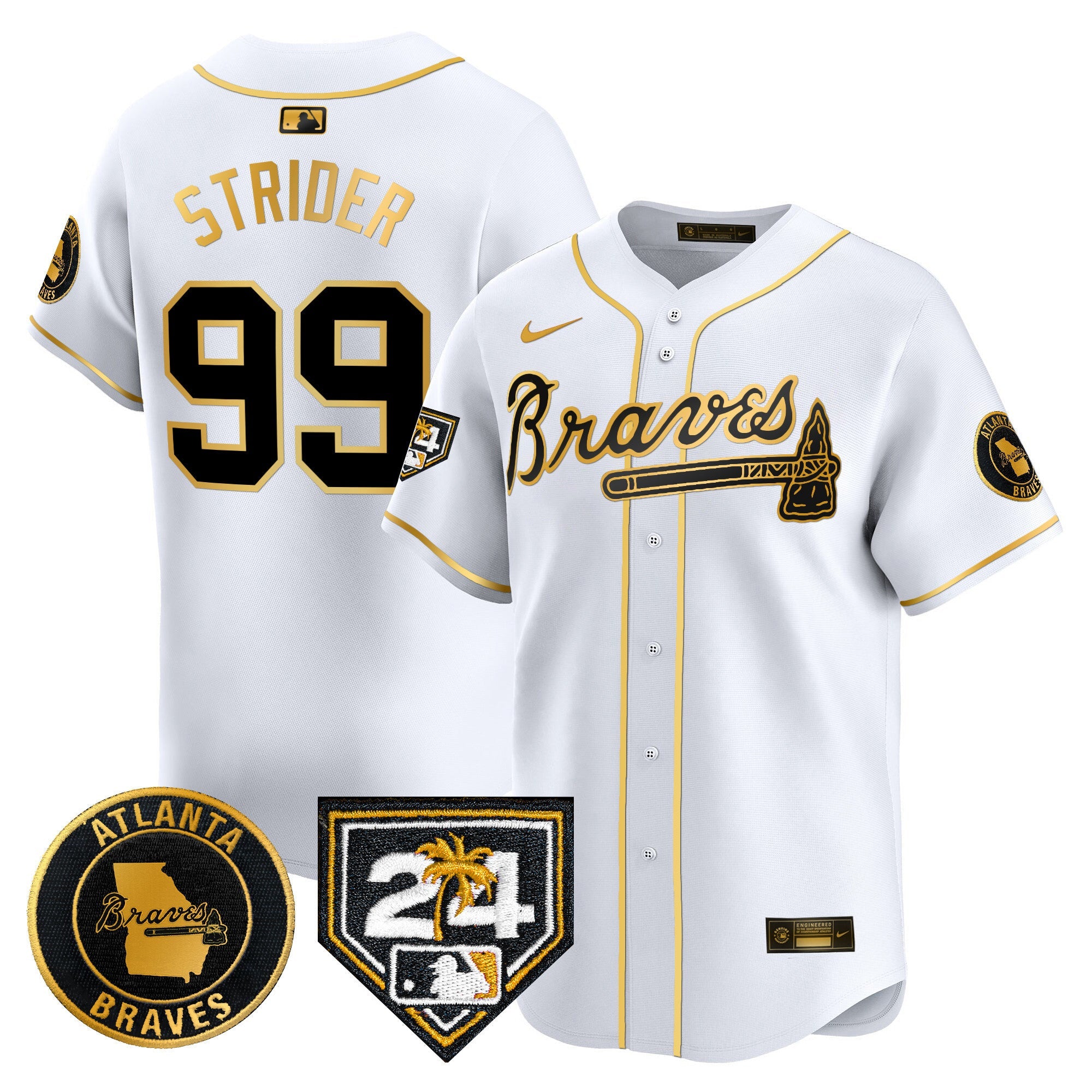 Men’s Atlanta 2024 Spring Training Patch Vapor Premier Limited Jersey