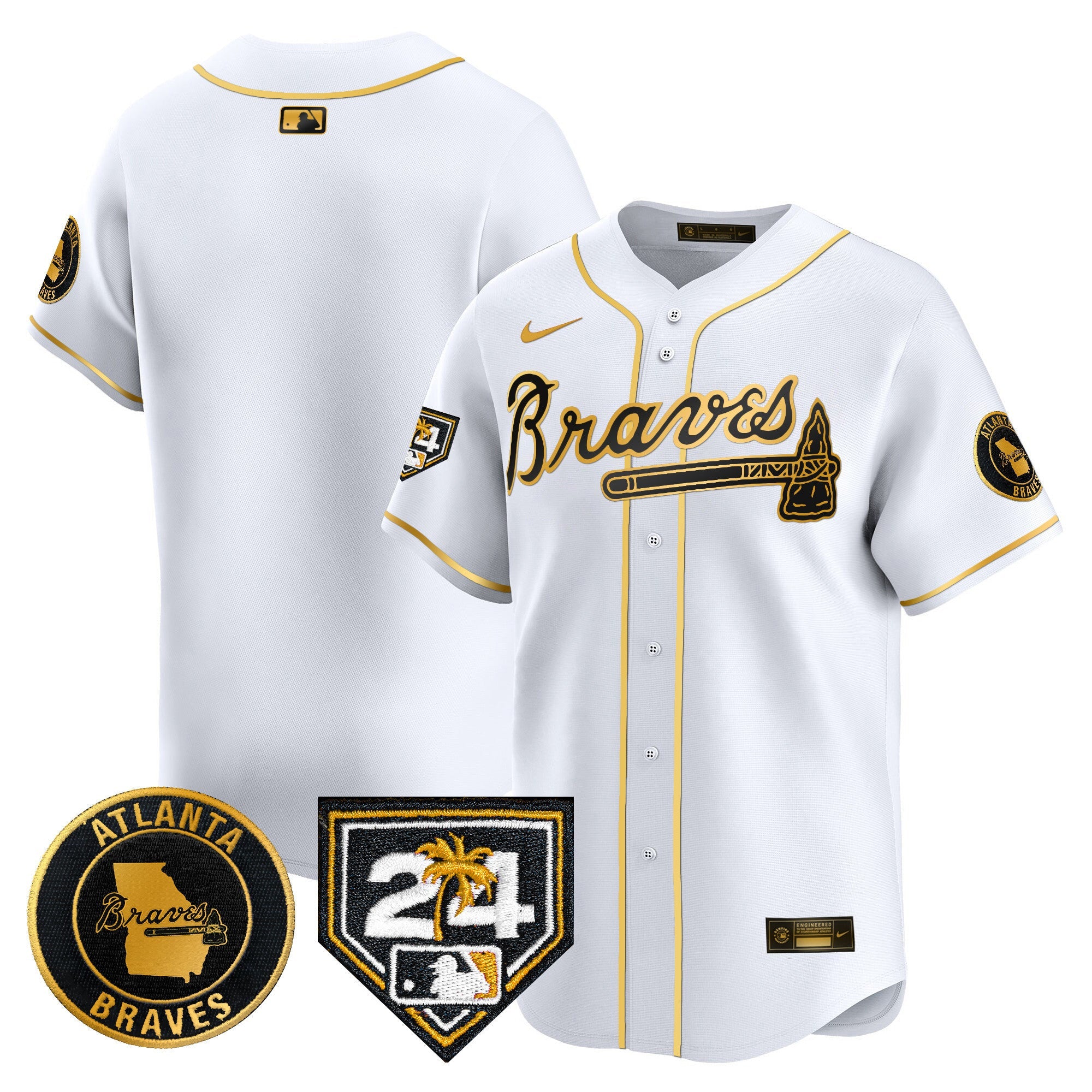 Men’s Atlanta 2024 Spring Training Patch Vapor Premier Limited Jersey