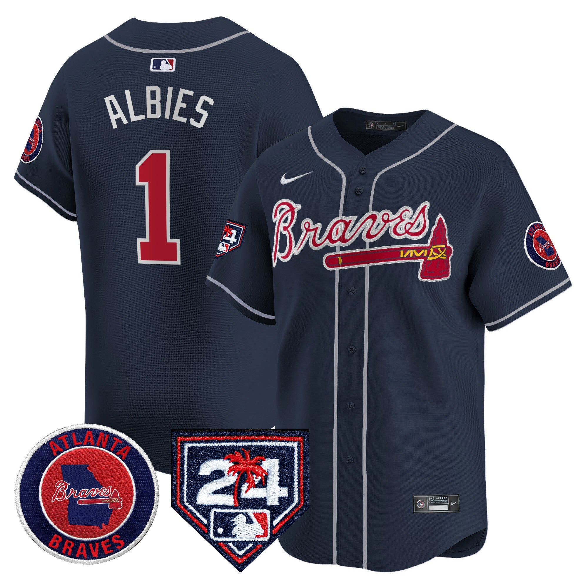 Men’s Atlanta 2024 Spring Training Patch Vapor Premier Limited Jersey