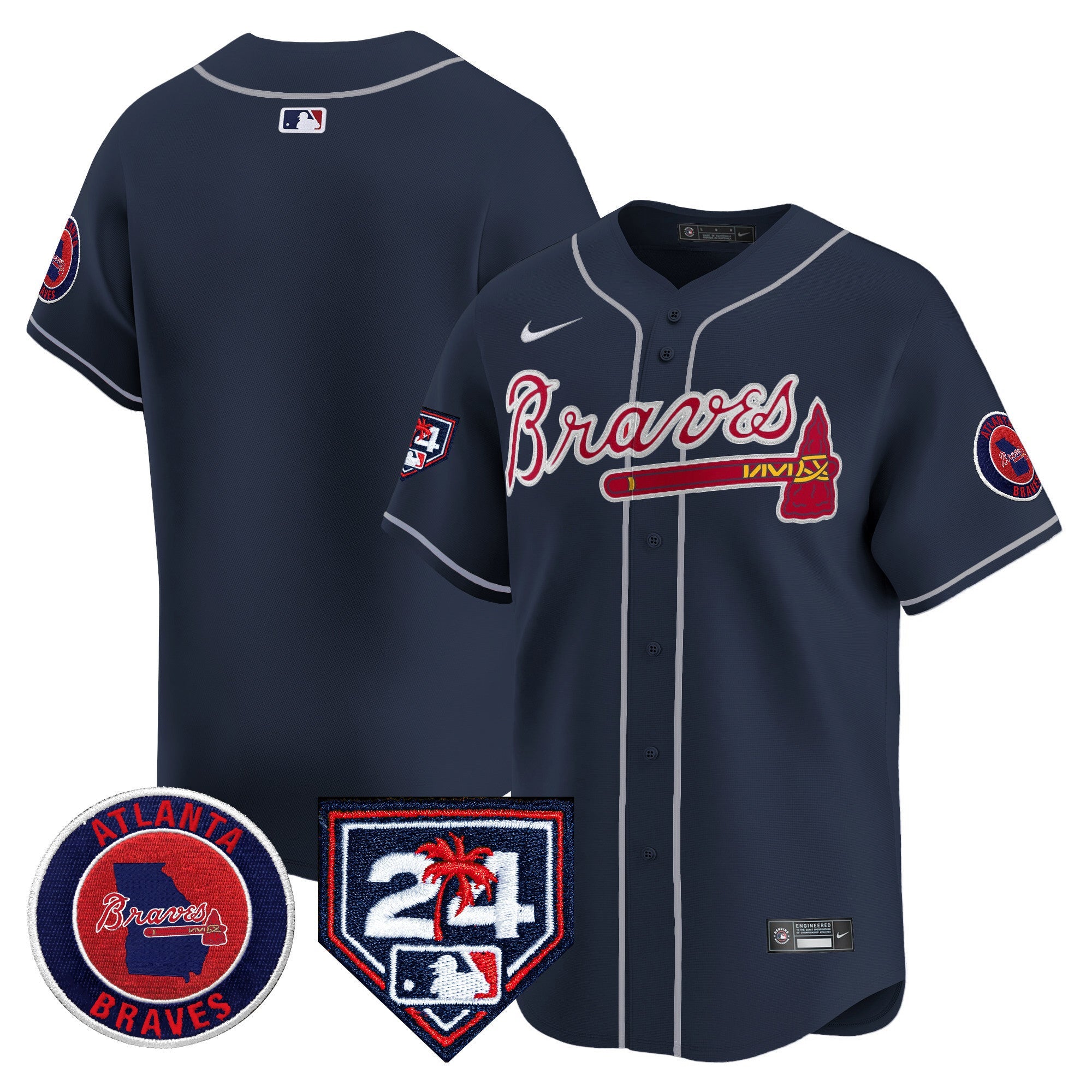 Men’s Atlanta 2024 Spring Training Patch Vapor Premier Limited Jersey