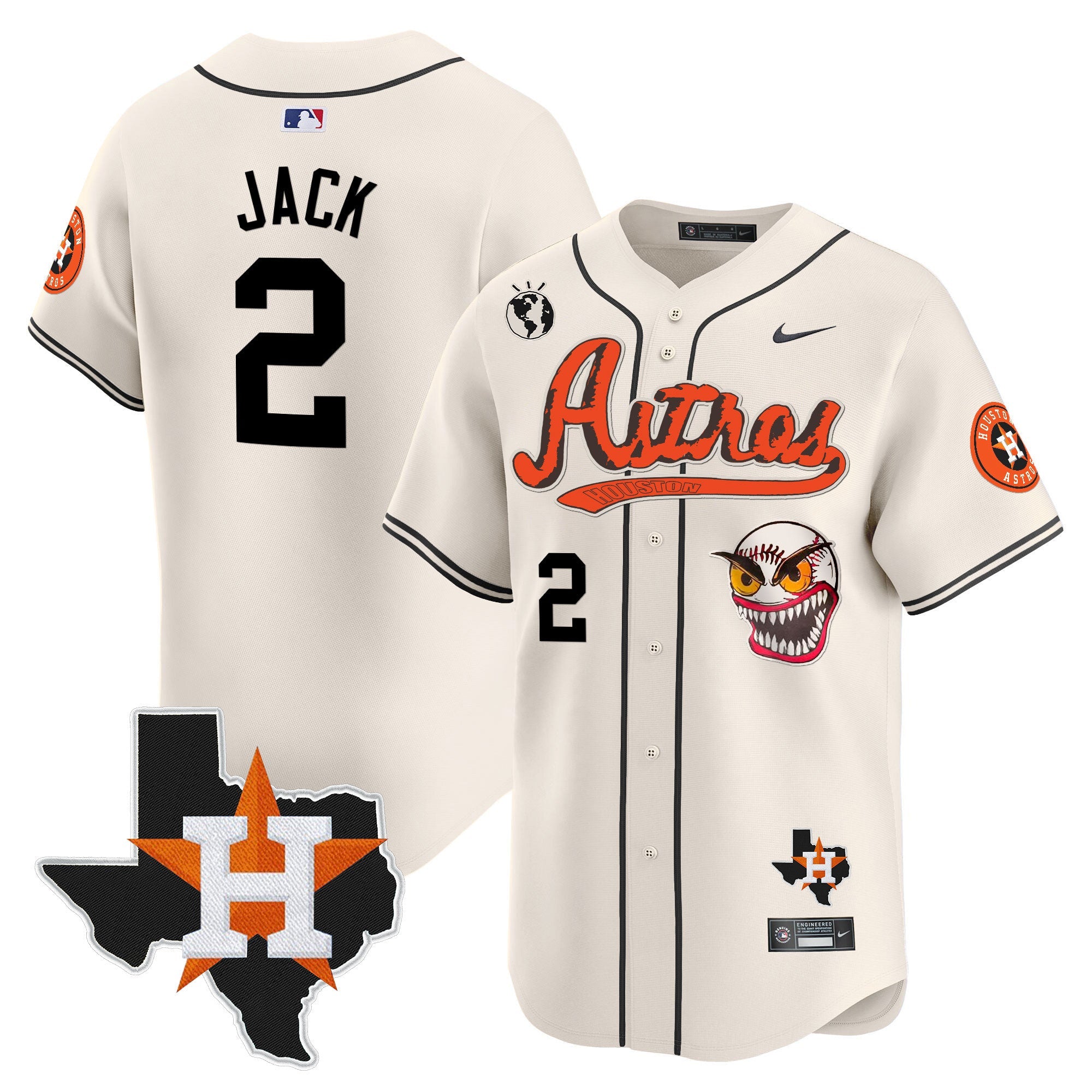 Men’s Houston Cactus Jack Style Vapor Premier Limited Jersey V2 – Stitched