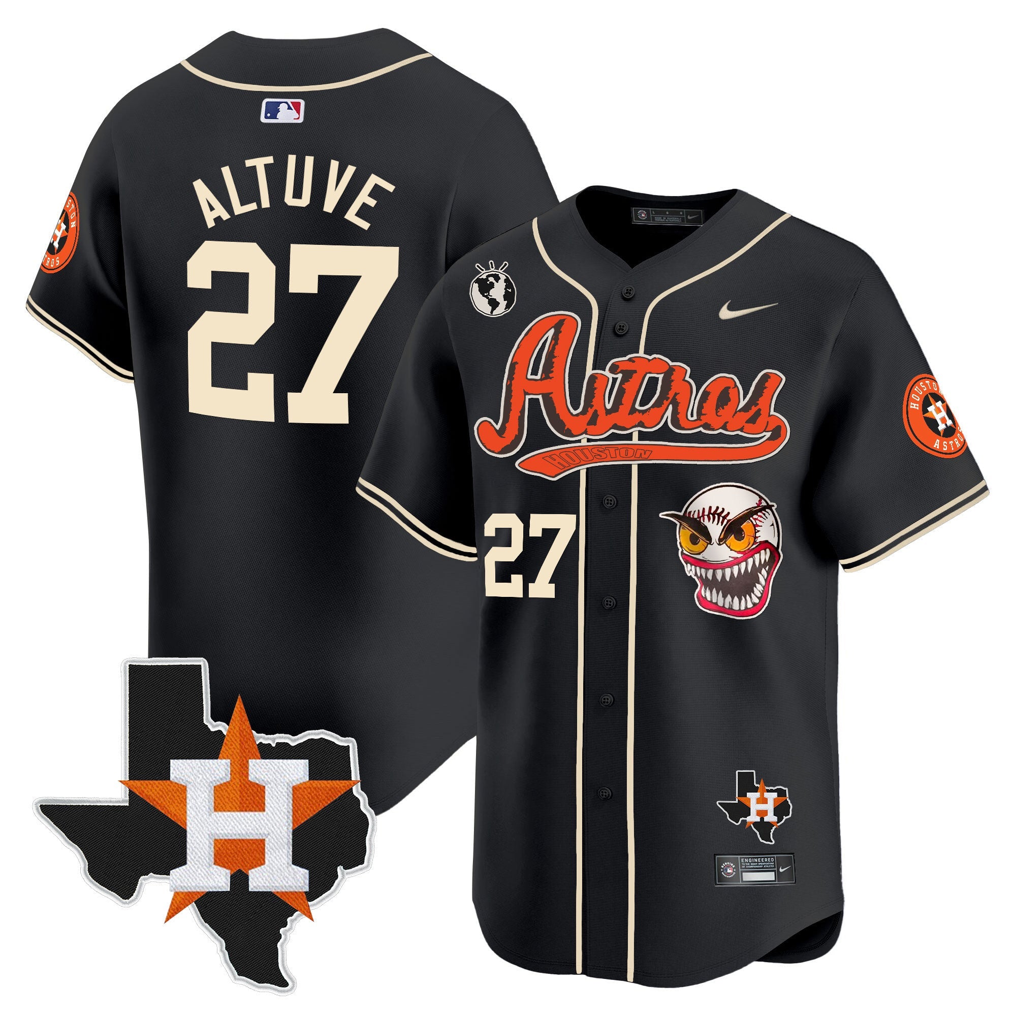 Men’s Houston Cactus Jack Style Vapor Premier Limited Jersey V2 – Stitched