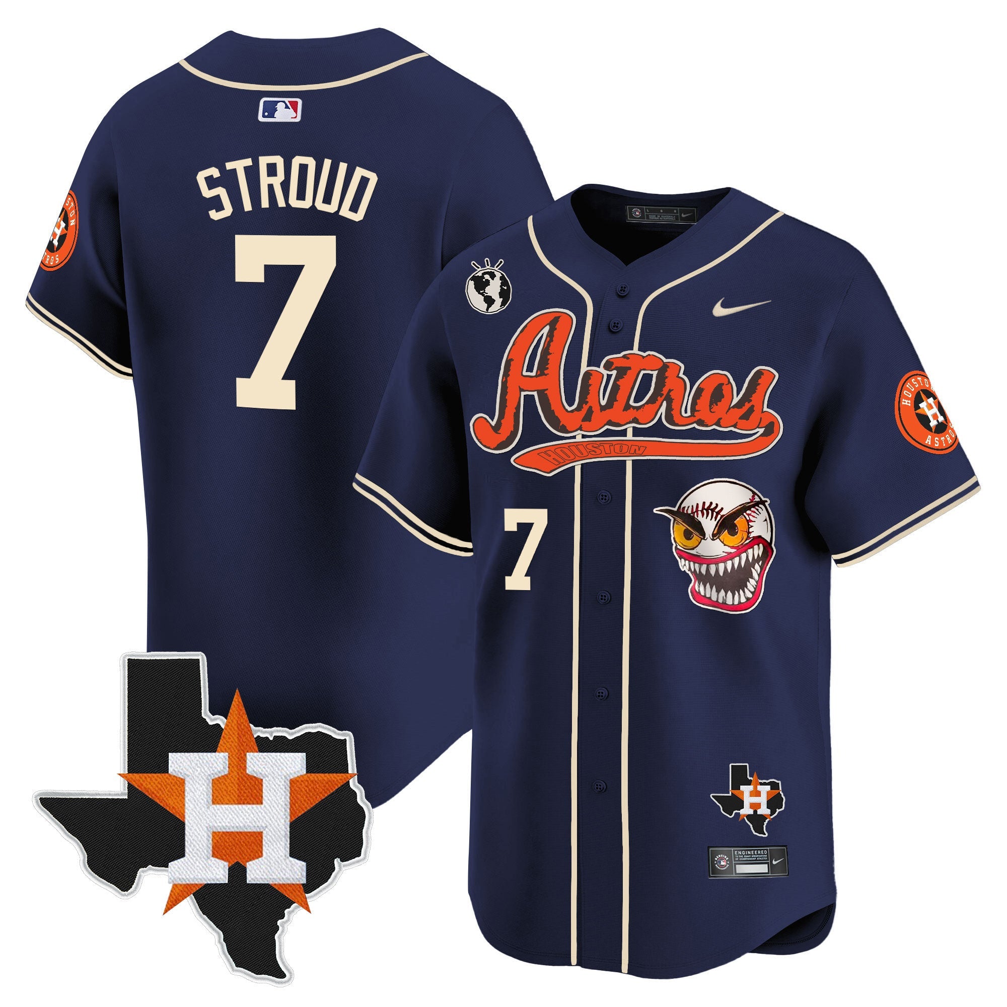 Men’s Houston Cactus Jack Style Vapor Premier Limited Jersey V2 – Stitched