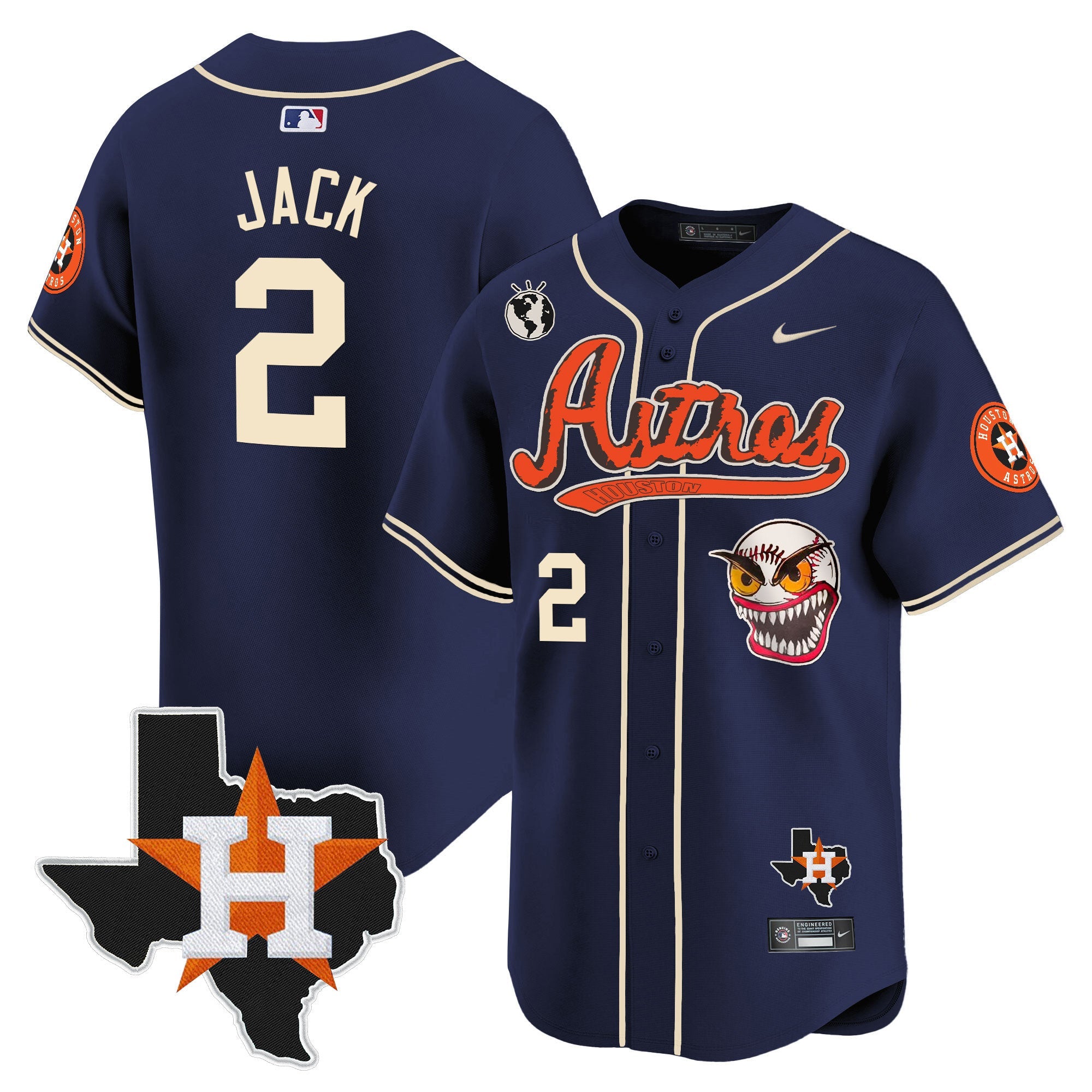 Men’s Houston Cactus Jack Style Vapor Premier Limited Jersey V2 – Stitched