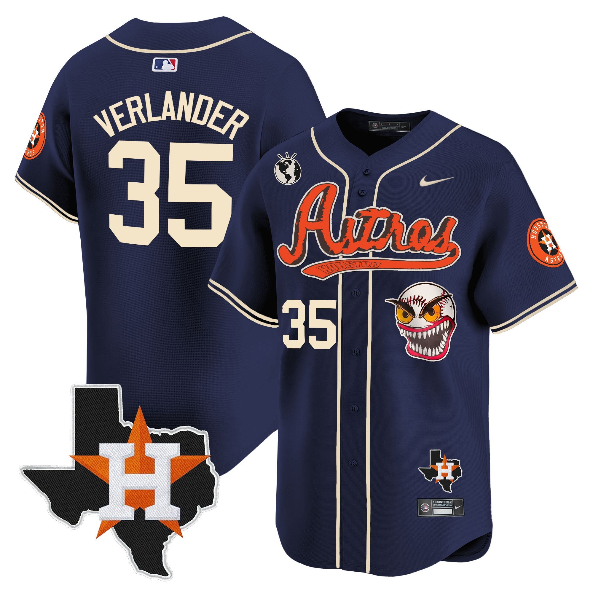 Men’s Houston Cactus Jack Style Vapor Premier Limited Jersey V2 – Stitched
