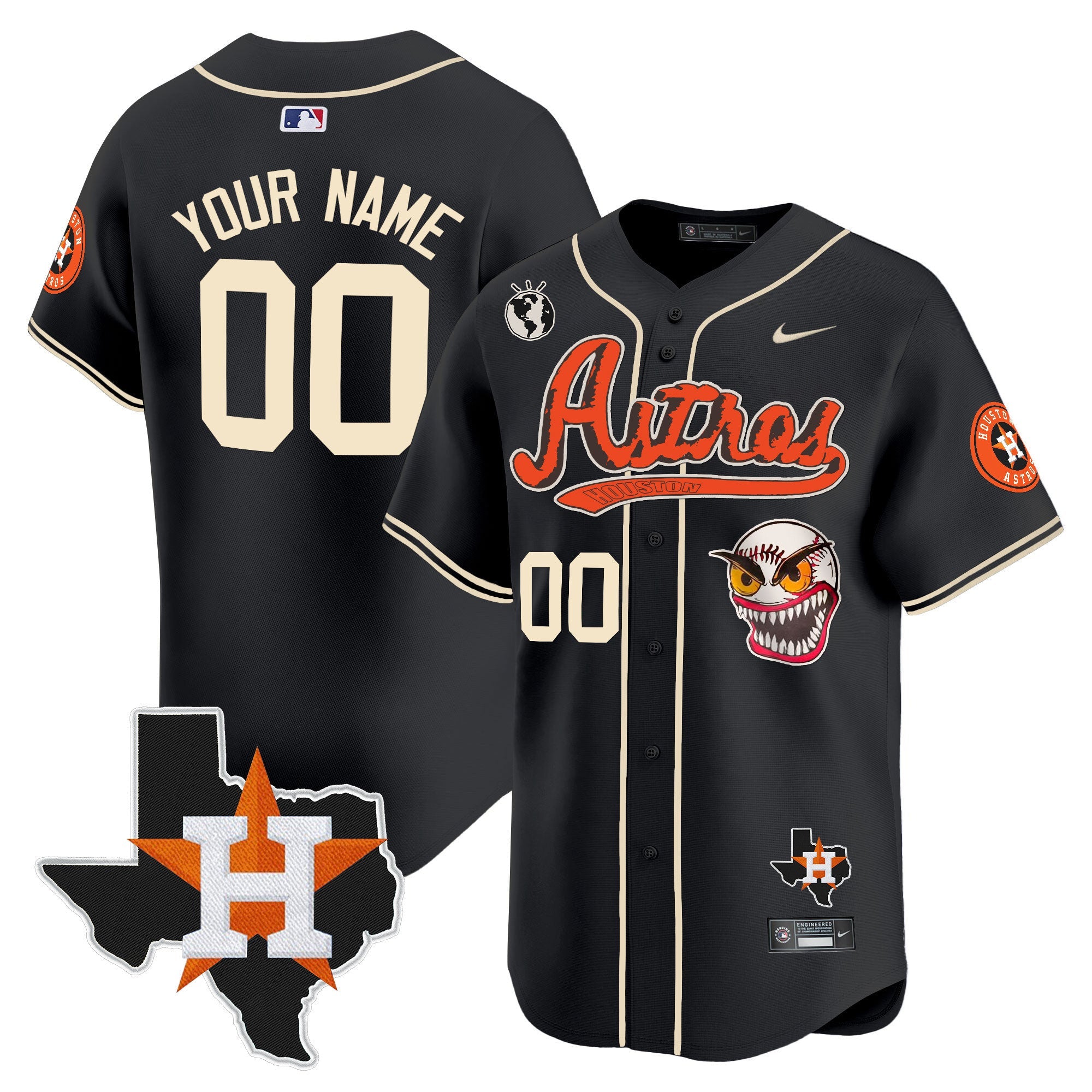 Houston Cactus Jack Style Vapor Premier Limited Custom Jersey V2 – Stitched