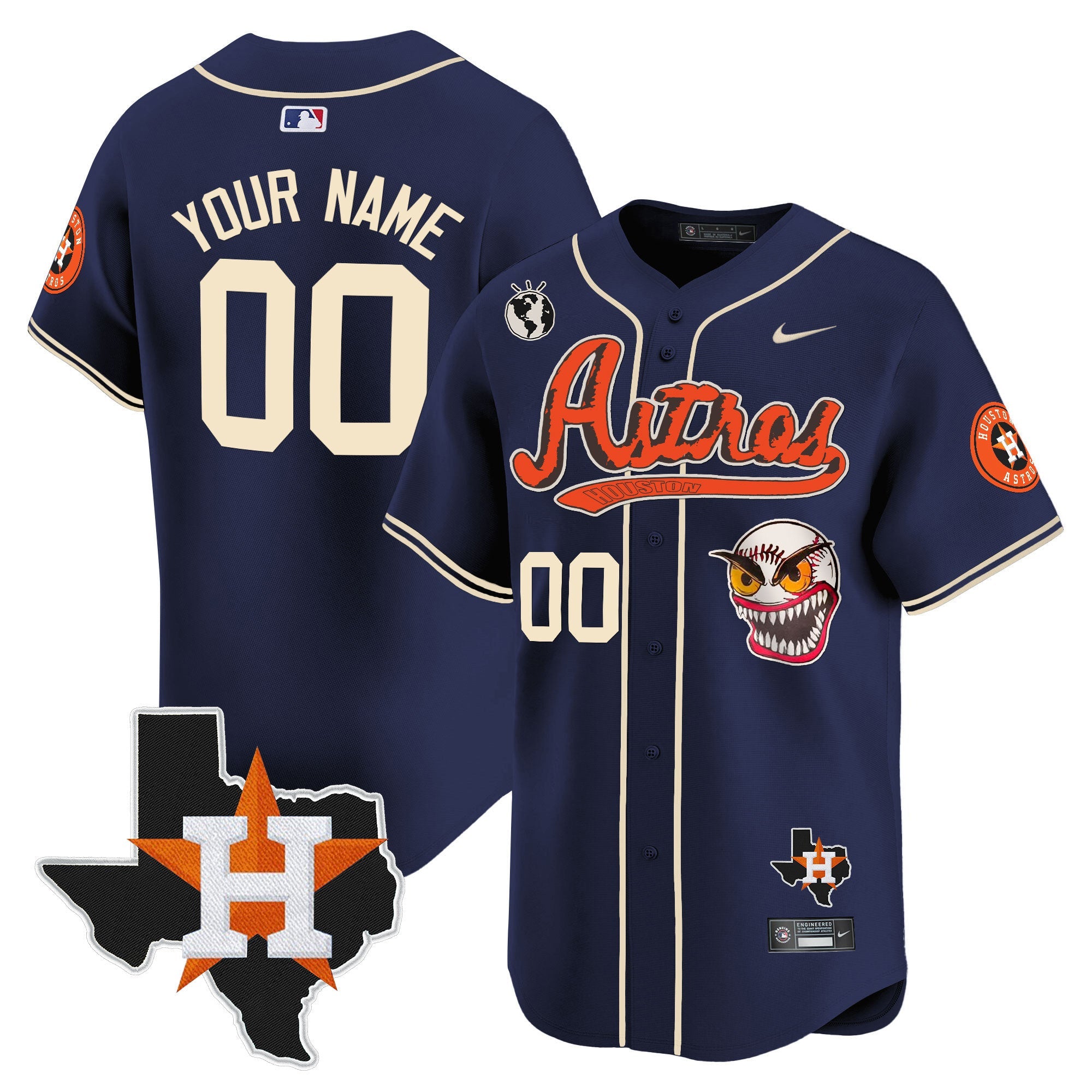 Houston Cactus Jack Style Vapor Premier Limited Custom Jersey V2 – Stitched