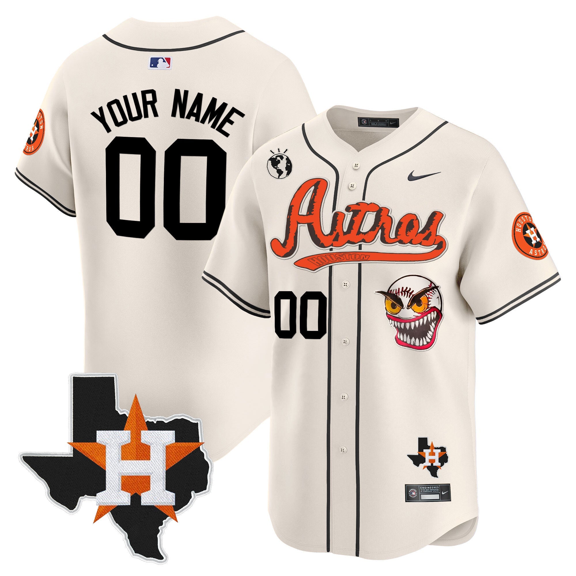 Houston Cactus Jack Style Vapor Premier Limited Custom Jersey V2 – Stitched