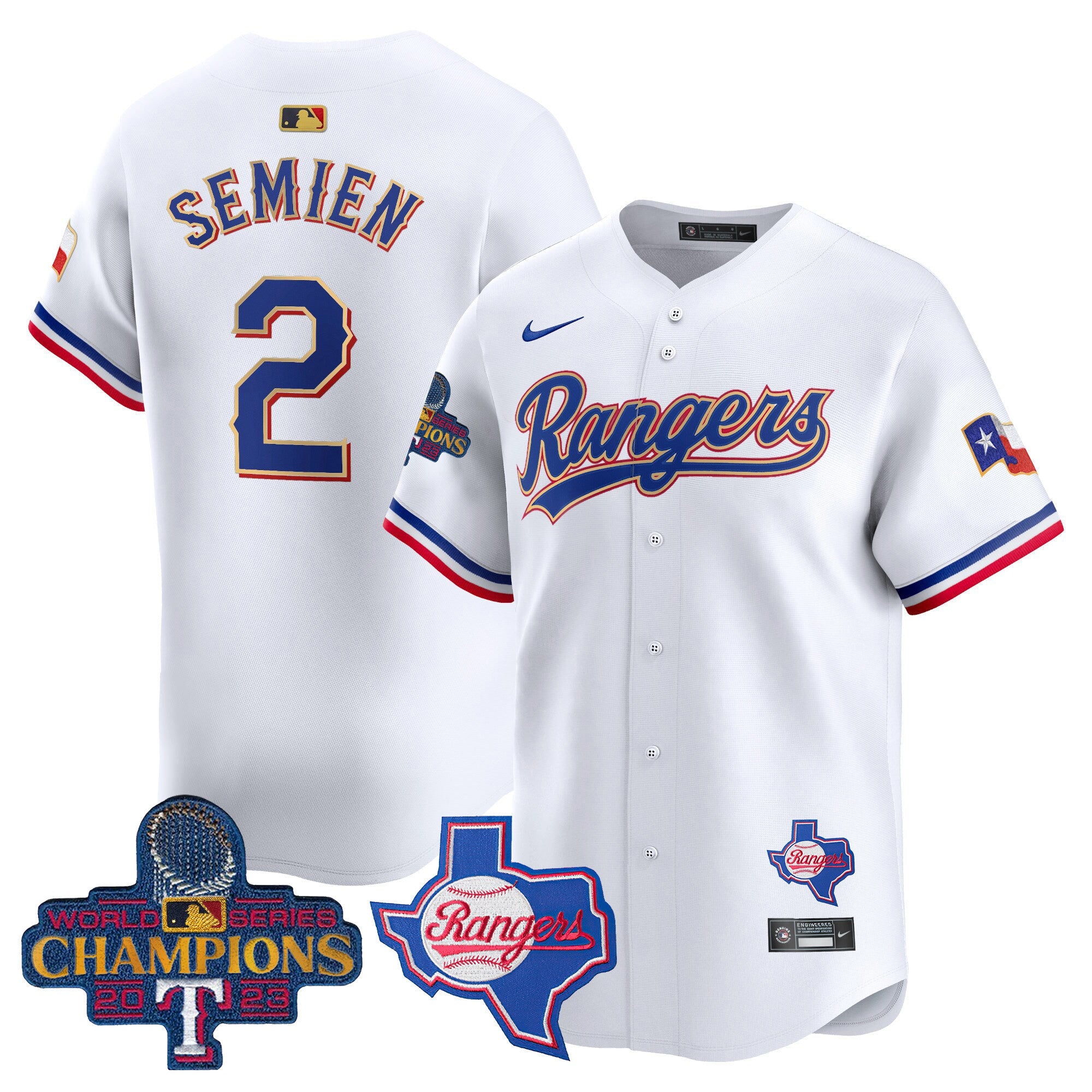 Men’s Texas 2023 World Series Champions Gold Trim Vapor Premier Limited Jersey V2
