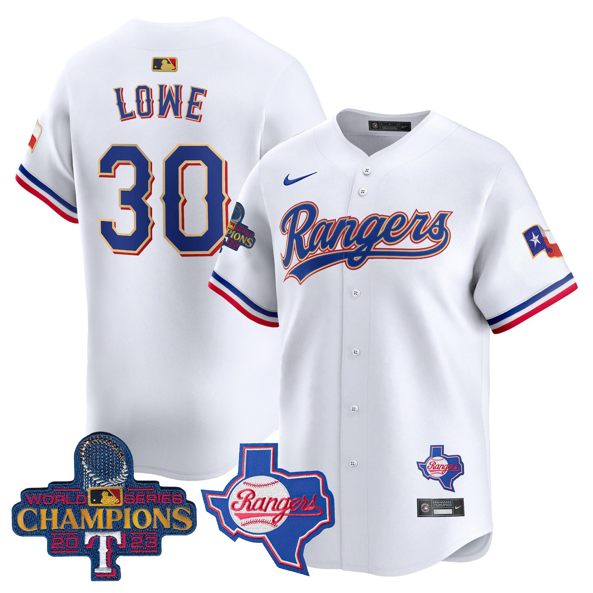 Men’s Texas 2023 World Series Champions Gold Trim Vapor Premier Limited Jersey V2