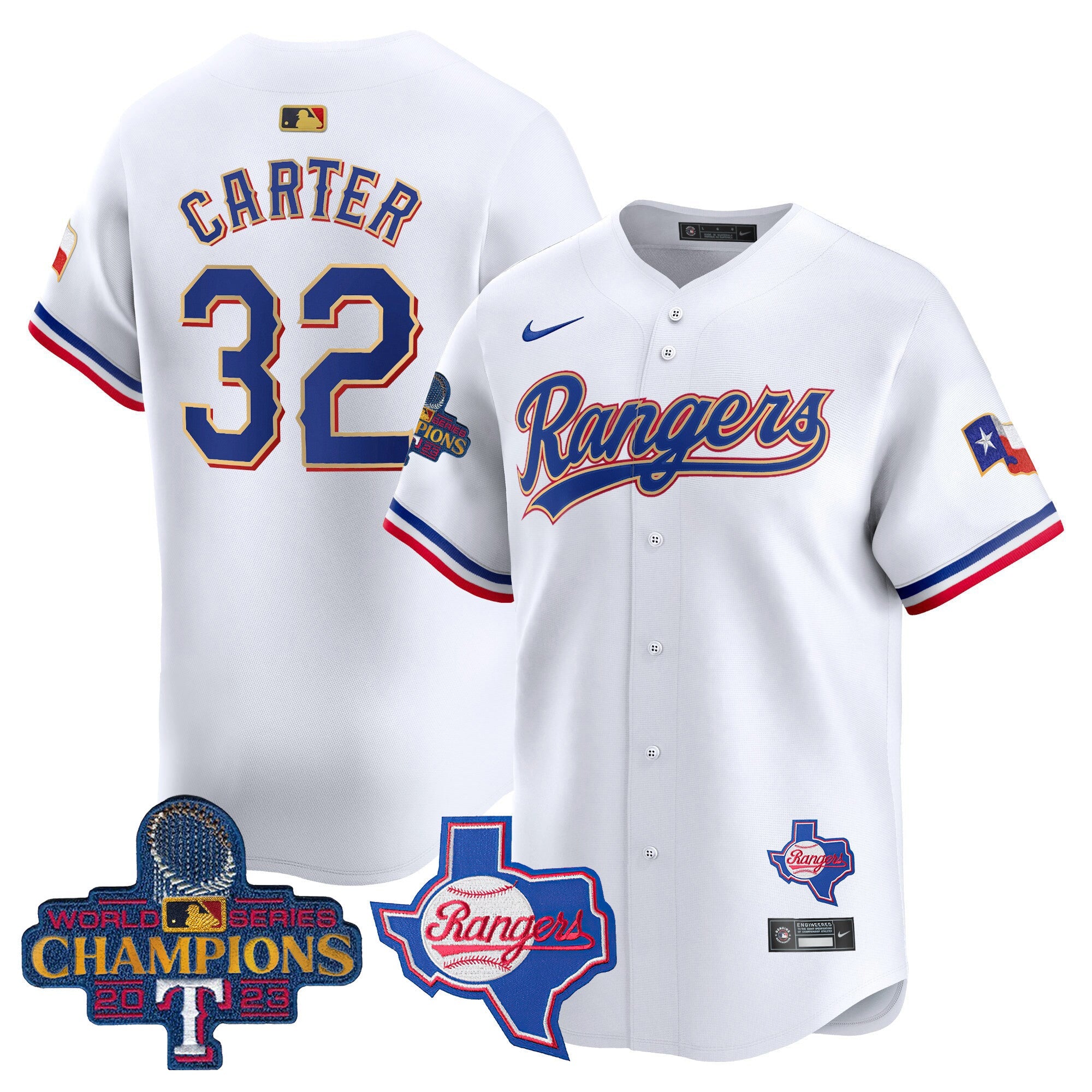 Men’s Texas 2023 World Series Champions Gold Trim Vapor Premier Limited Jersey V2