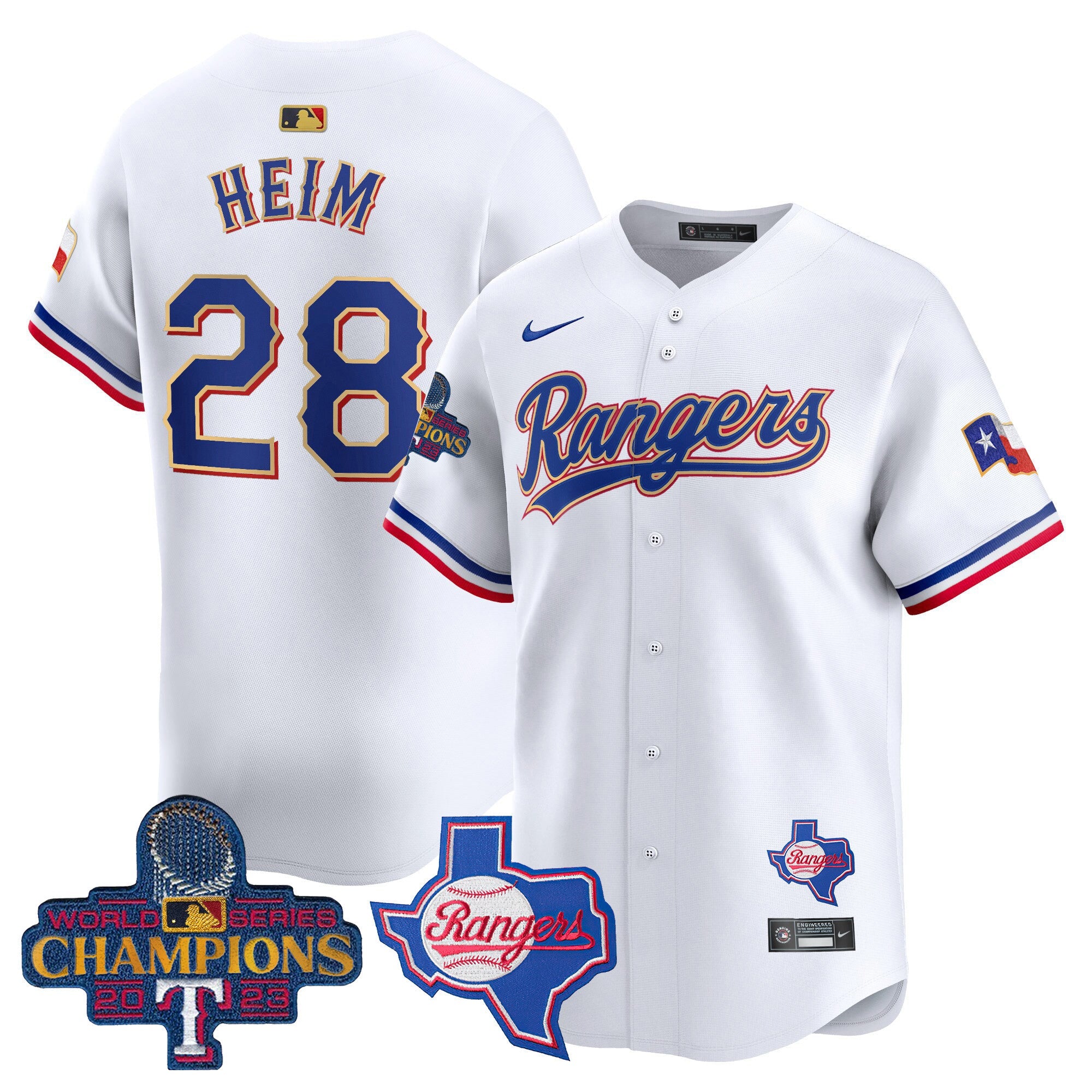 Men’s Texas 2023 World Series Champions Gold Trim Vapor Premier Limited Jersey V2