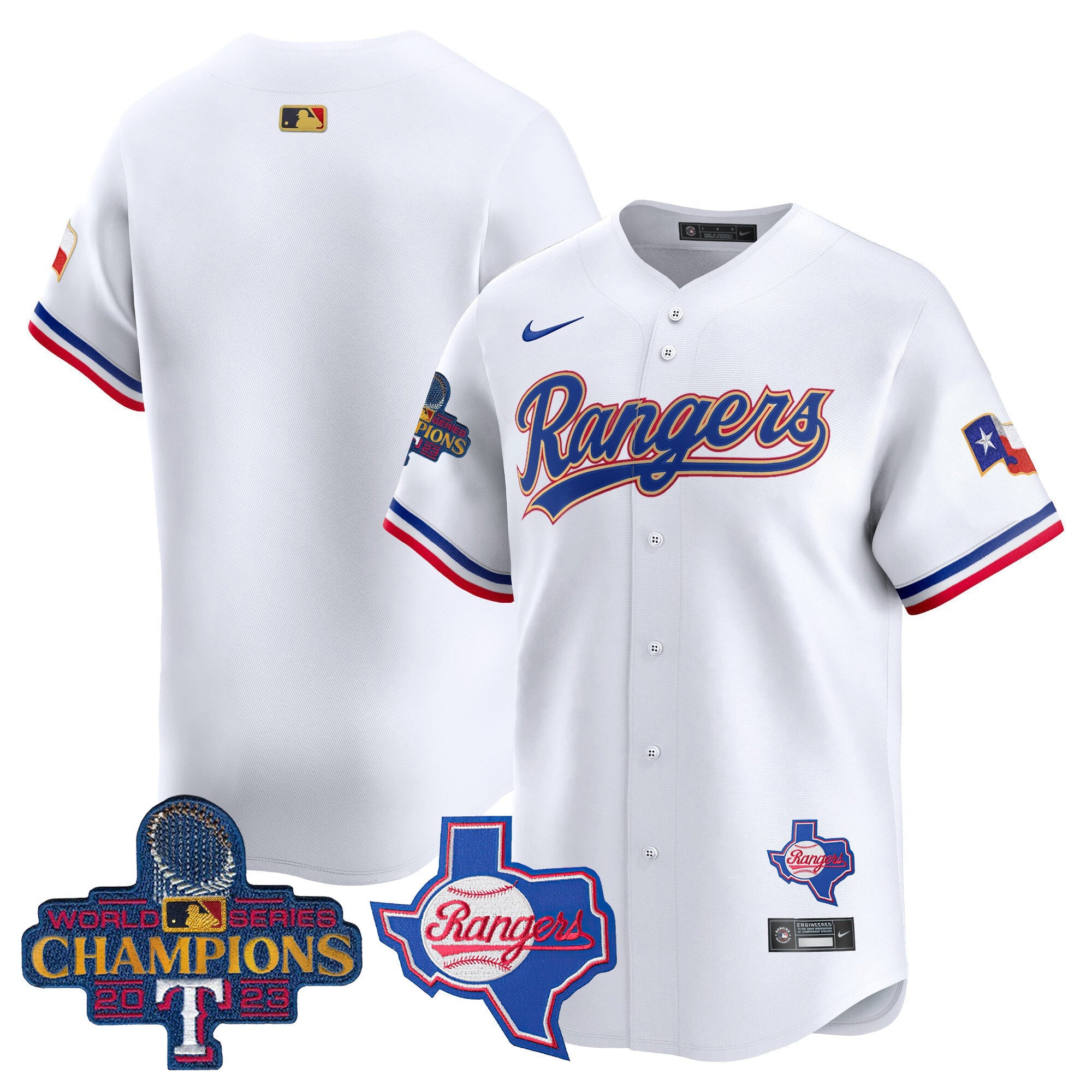 Men’s Texas 2023 World Series Champions Gold Trim Vapor Premier Limited Jersey V2