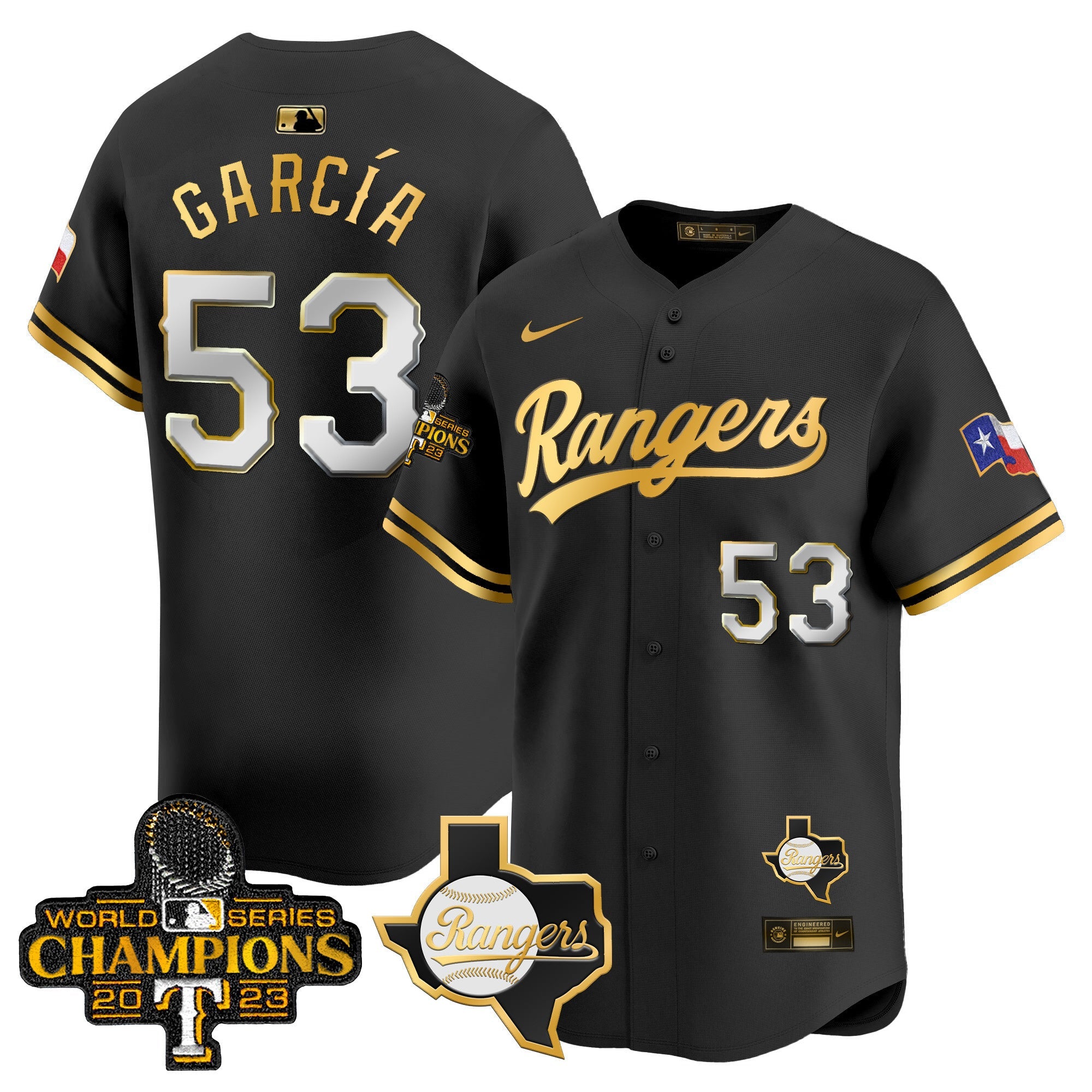 Men’s Texas 2023 World Series Champions Gold Trim Vapor Premier Limited Jersey V2
