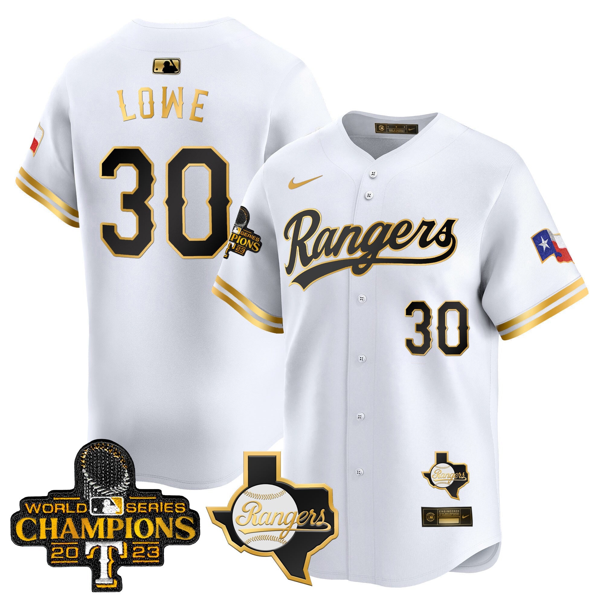 Men’s Texas 2023 World Series Champions Gold Trim Vapor Premier Limited Jersey V2