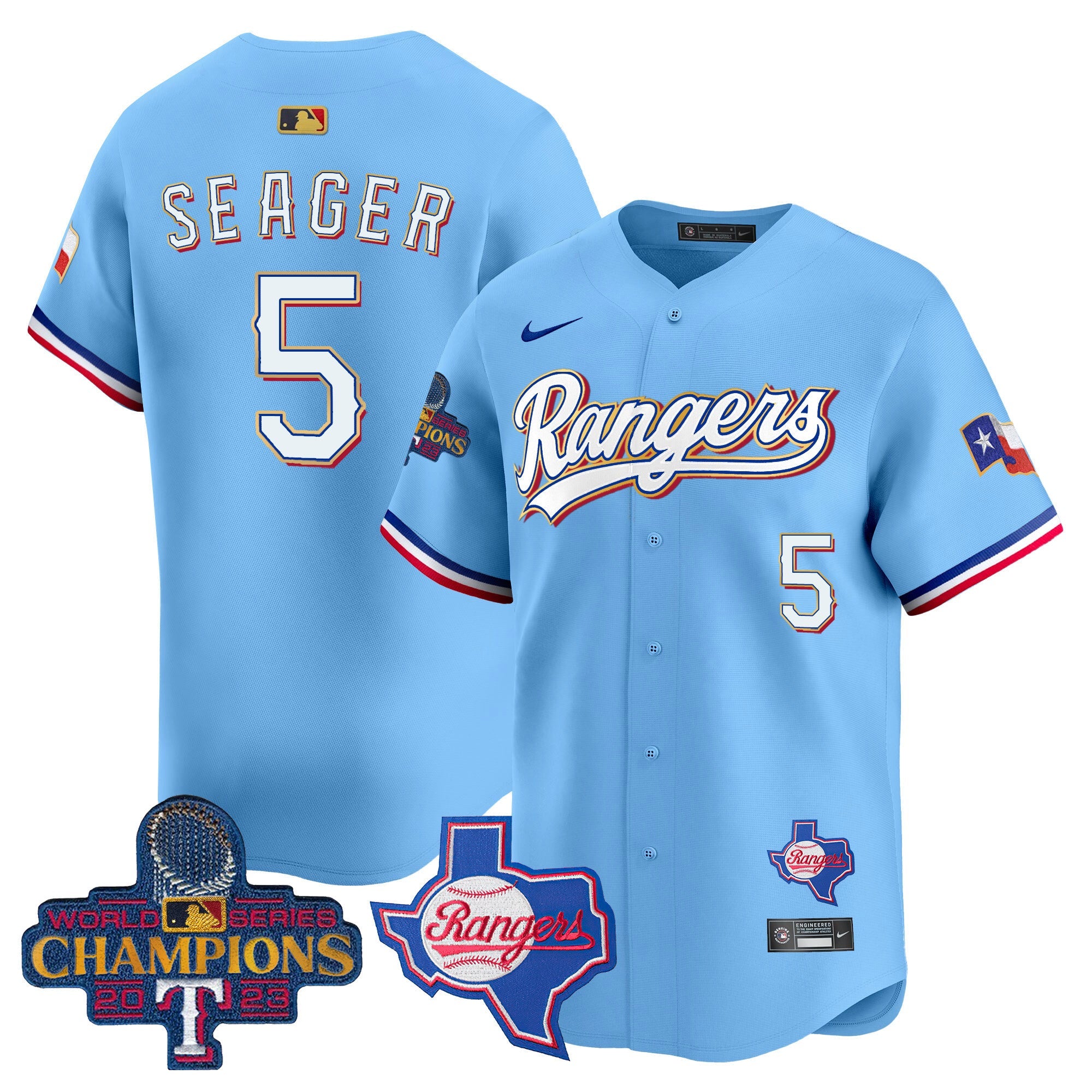 Men’s Texas 2023 World Series Champions Gold Trim Vapor Premier Limited Jersey V2
