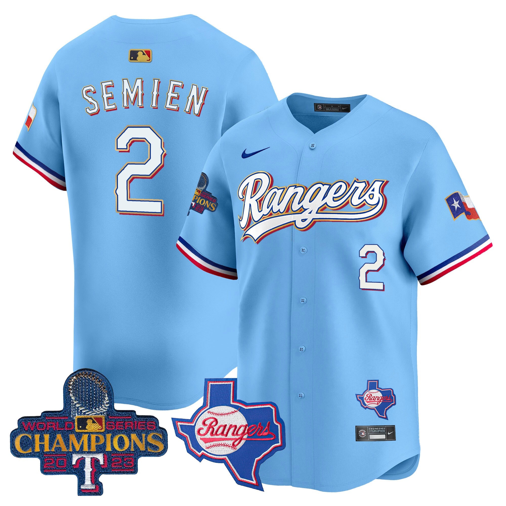 Men’s Texas 2023 World Series Champions Gold Trim Vapor Premier Limited Jersey V2