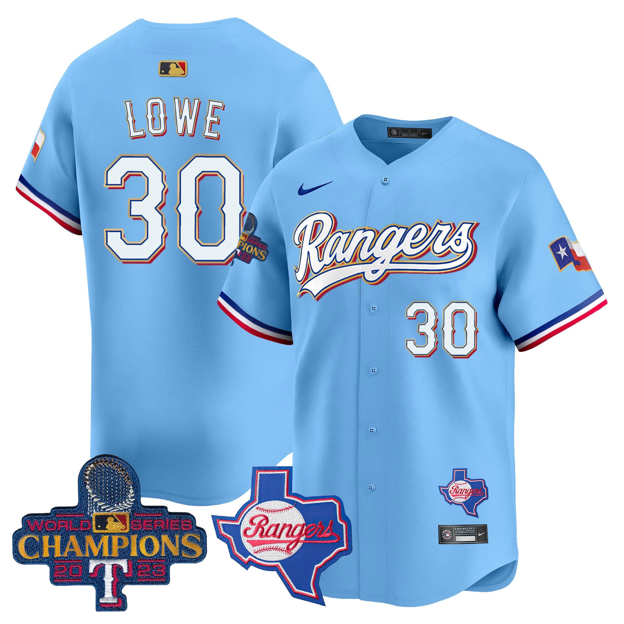 Men’s Texas 2023 World Series Champions Gold Trim Vapor Premier Limited Jersey V2