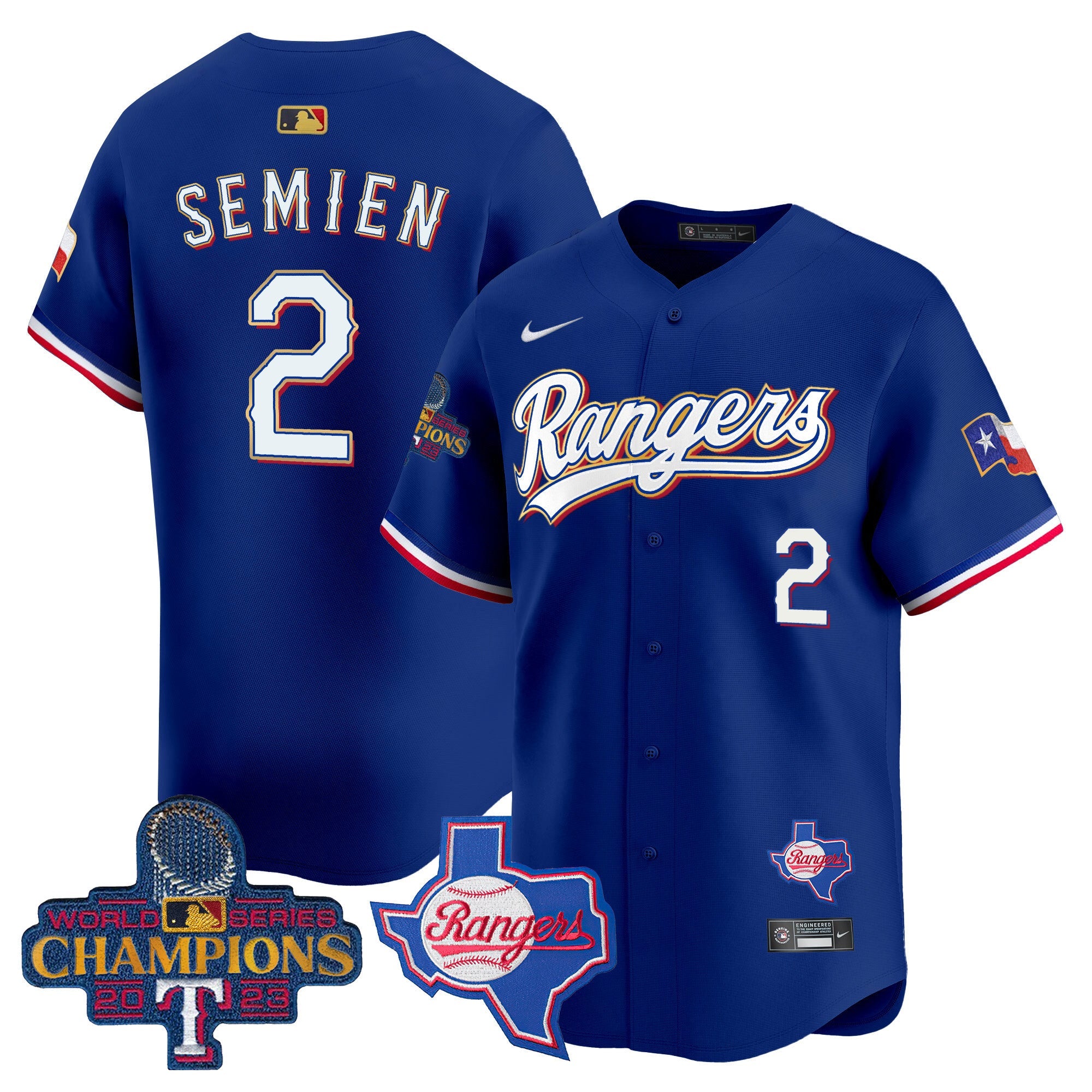 Men’s Texas 2023 World Series Champions Gold Trim Vapor Premier Limited Jersey V2