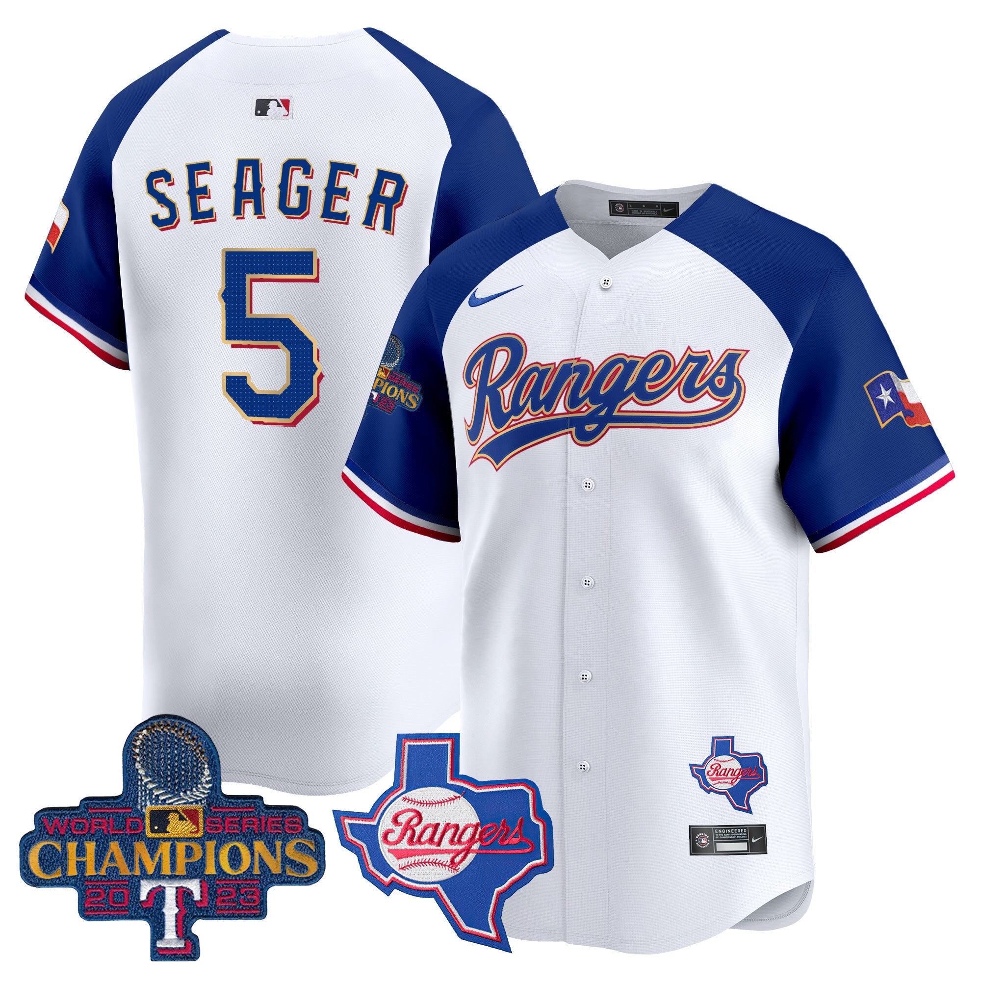 Men’s Texas 2023 World Series Champions Gold Trim Vapor Premier Limited Jersey V2