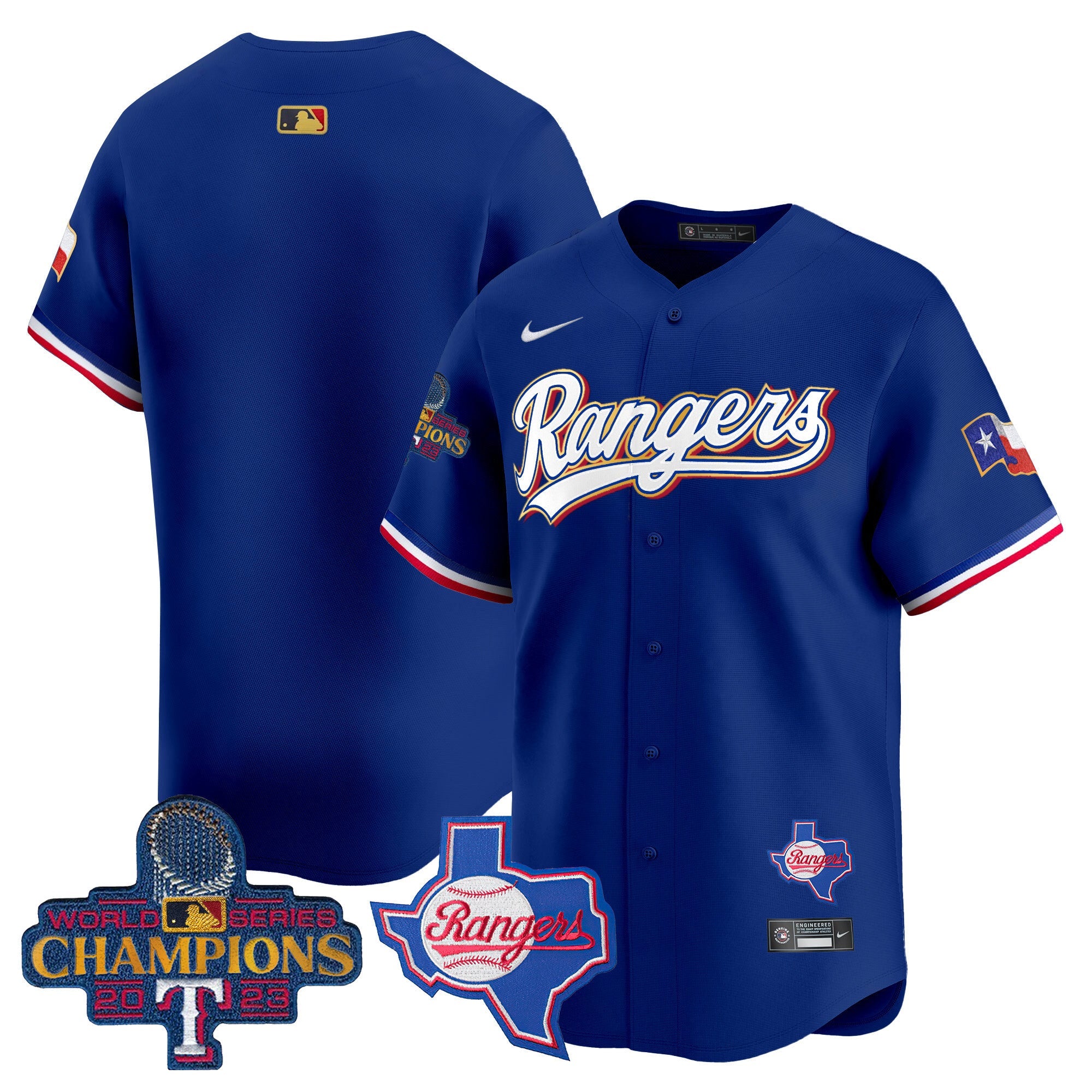 Men’s Texas 2023 World Series Champions Gold Trim Vapor Premier Limited Jersey V2