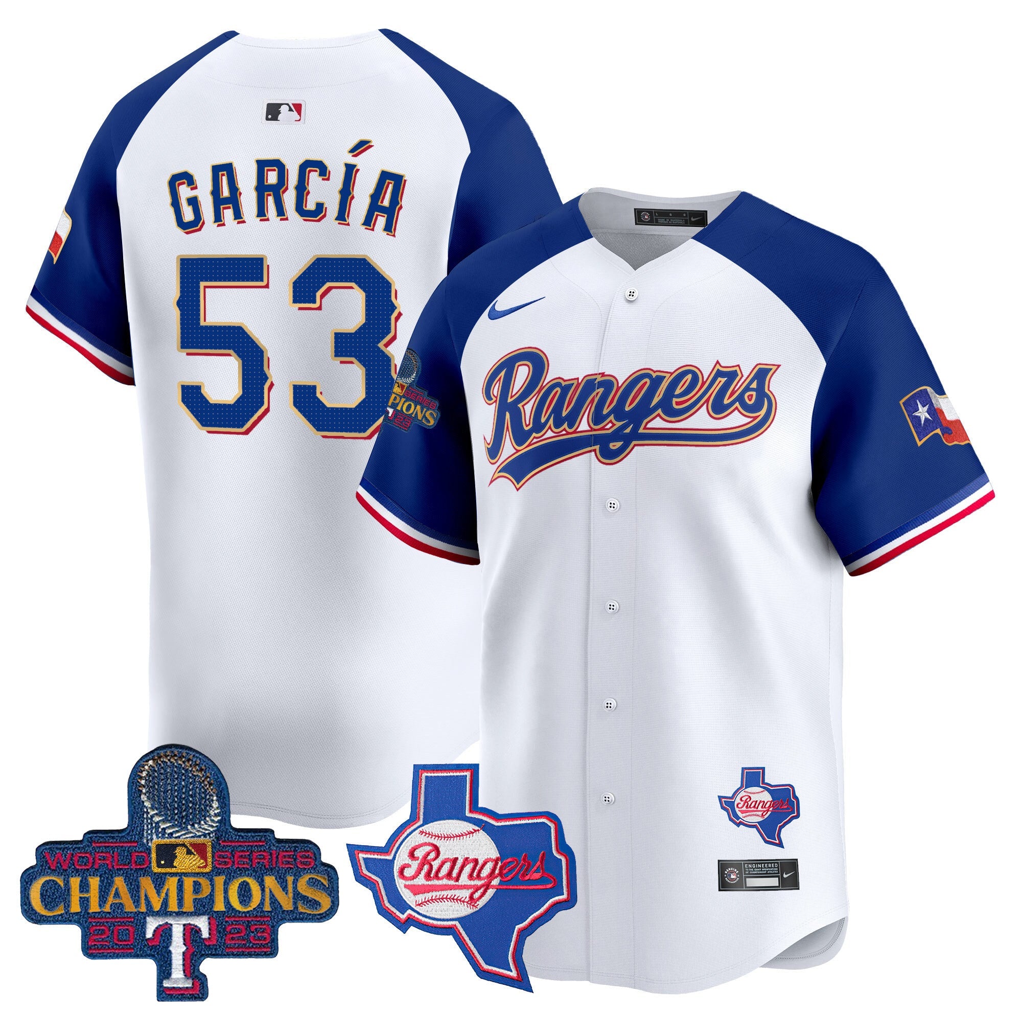 Men’s Texas 2023 World Series Champions Gold Trim Vapor Premier Limited Jersey V2