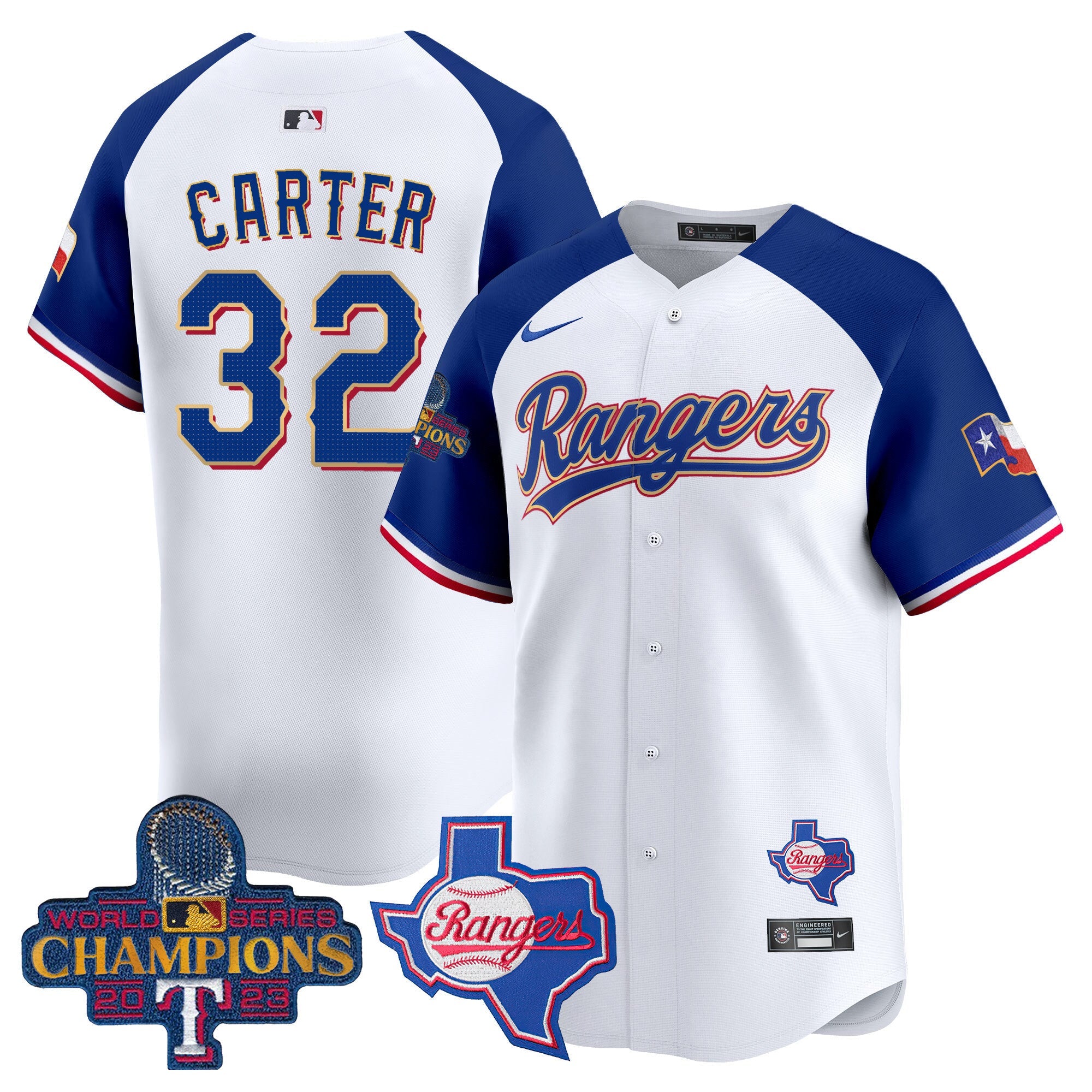 Men’s Texas 2023 World Series Champions Gold Trim Vapor Premier Limited Jersey V2