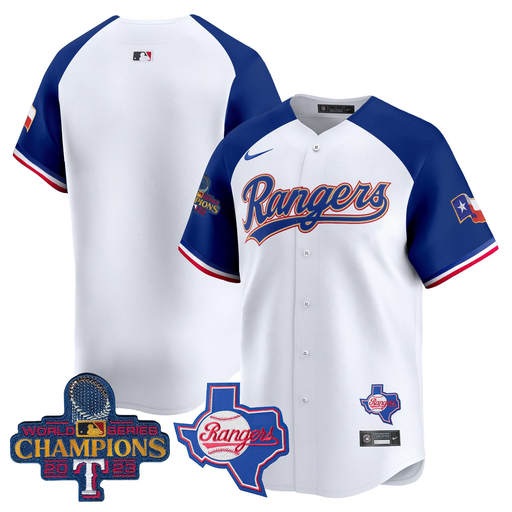 Men’s Texas 2023 World Series Champions Gold Trim Vapor Premier Limited Jersey V2