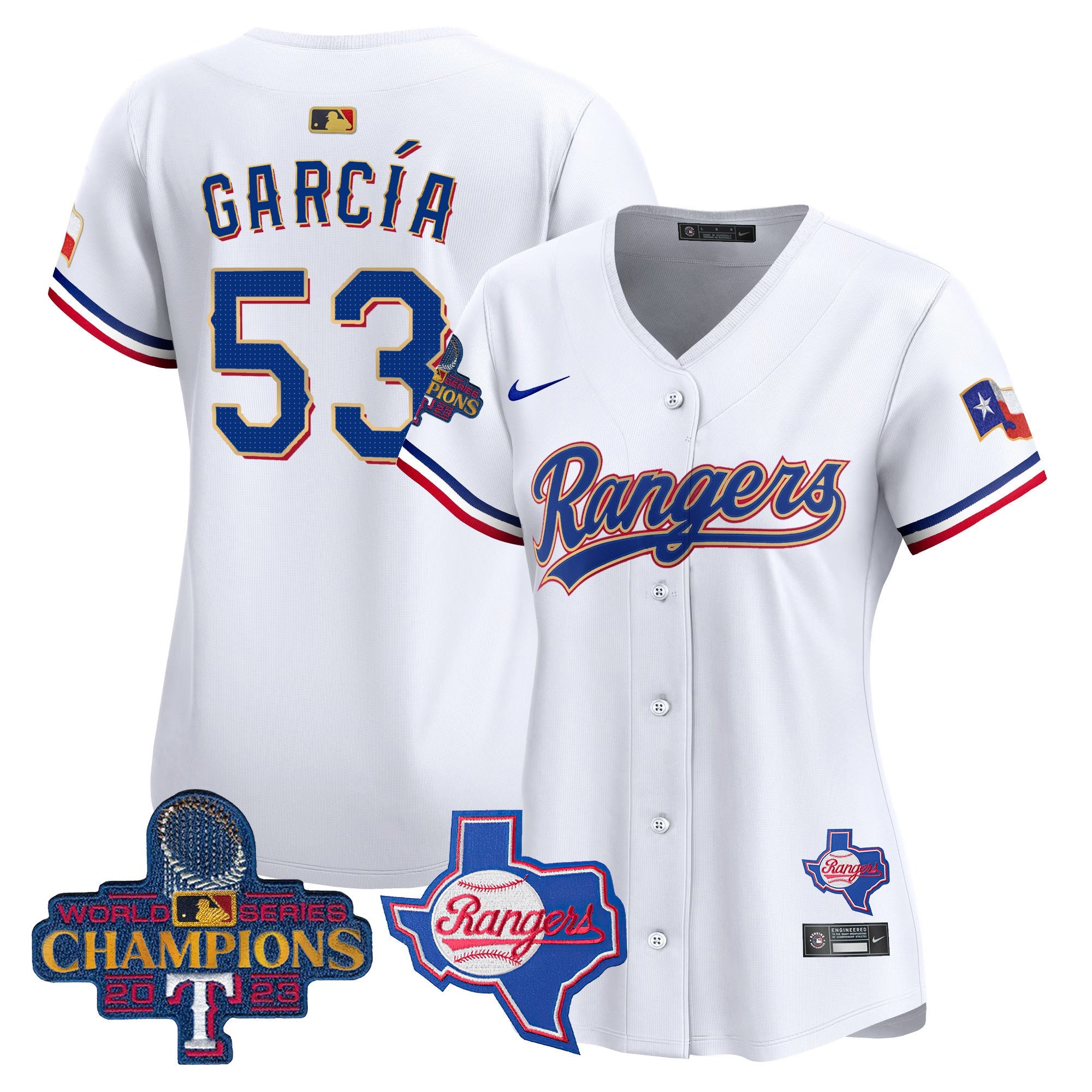 Women’s Texas 2023 World Series Champions Gold Trim Vapor Premier Limited Jersey V2