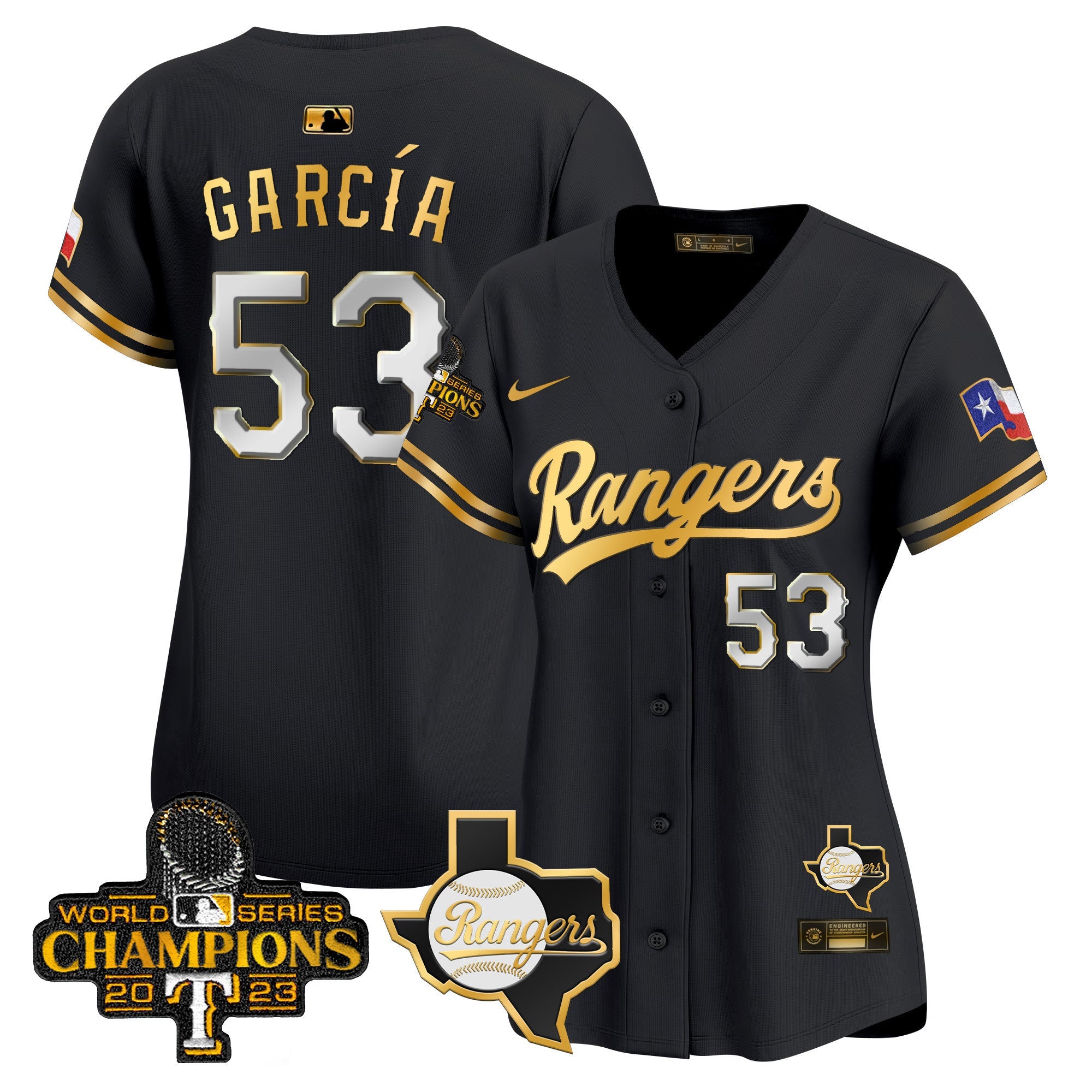 Women’s Texas 2023 World Series Champions Gold Trim Vapor Premier Limited Jersey V2