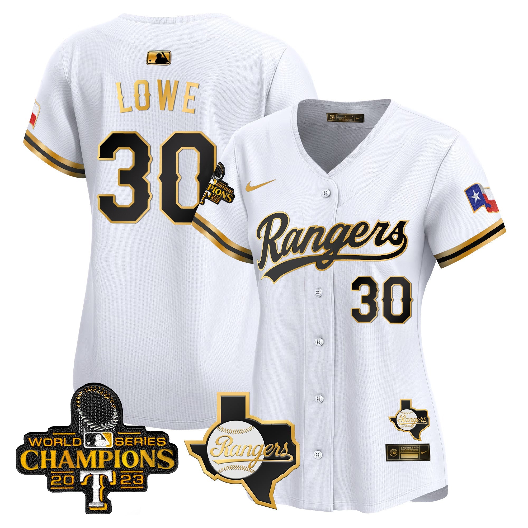 Women’s Texas 2023 World Series Champions Gold Trim Vapor Premier Limited Jersey V2