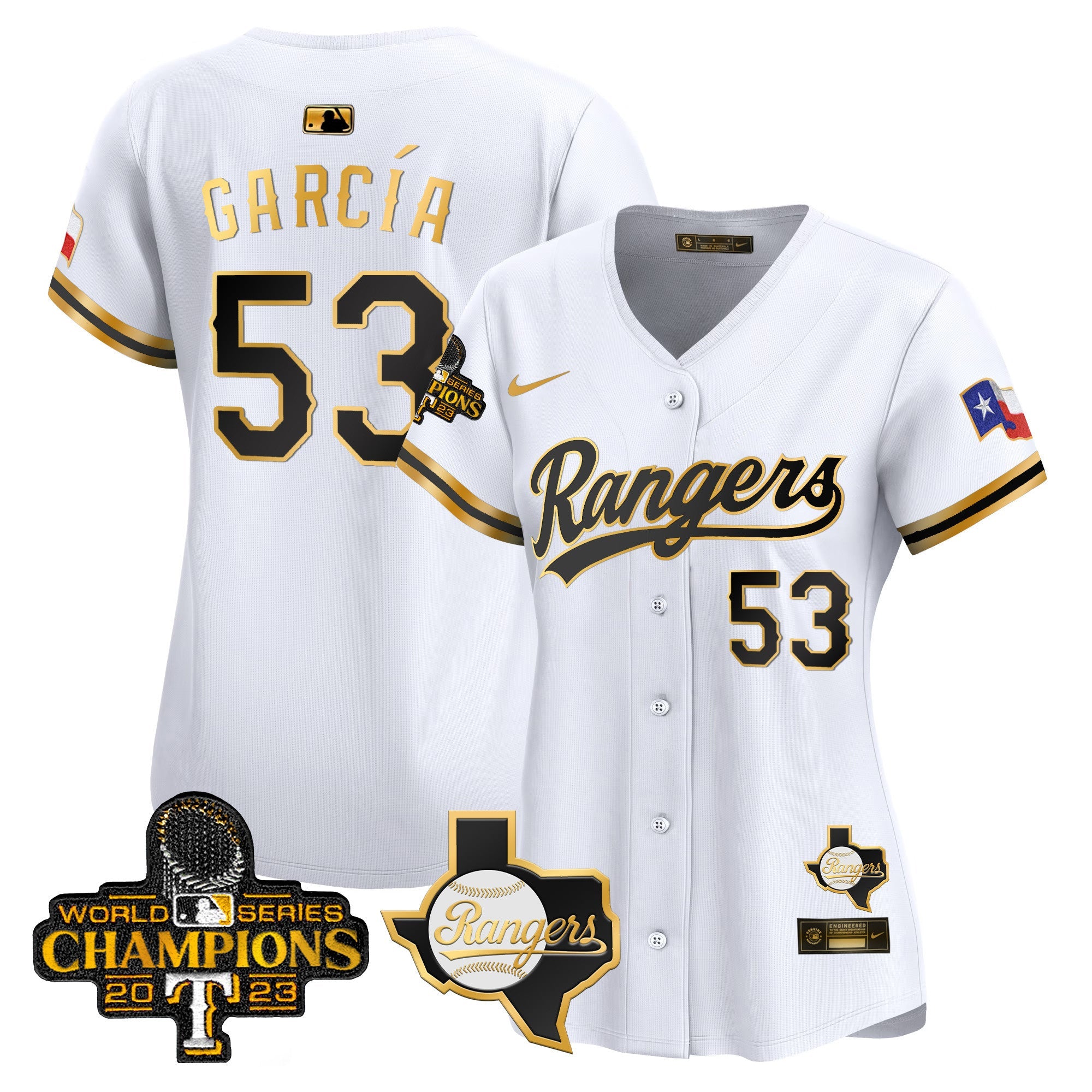 Women’s Texas 2023 World Series Champions Gold Trim Vapor Premier Limited Jersey V2