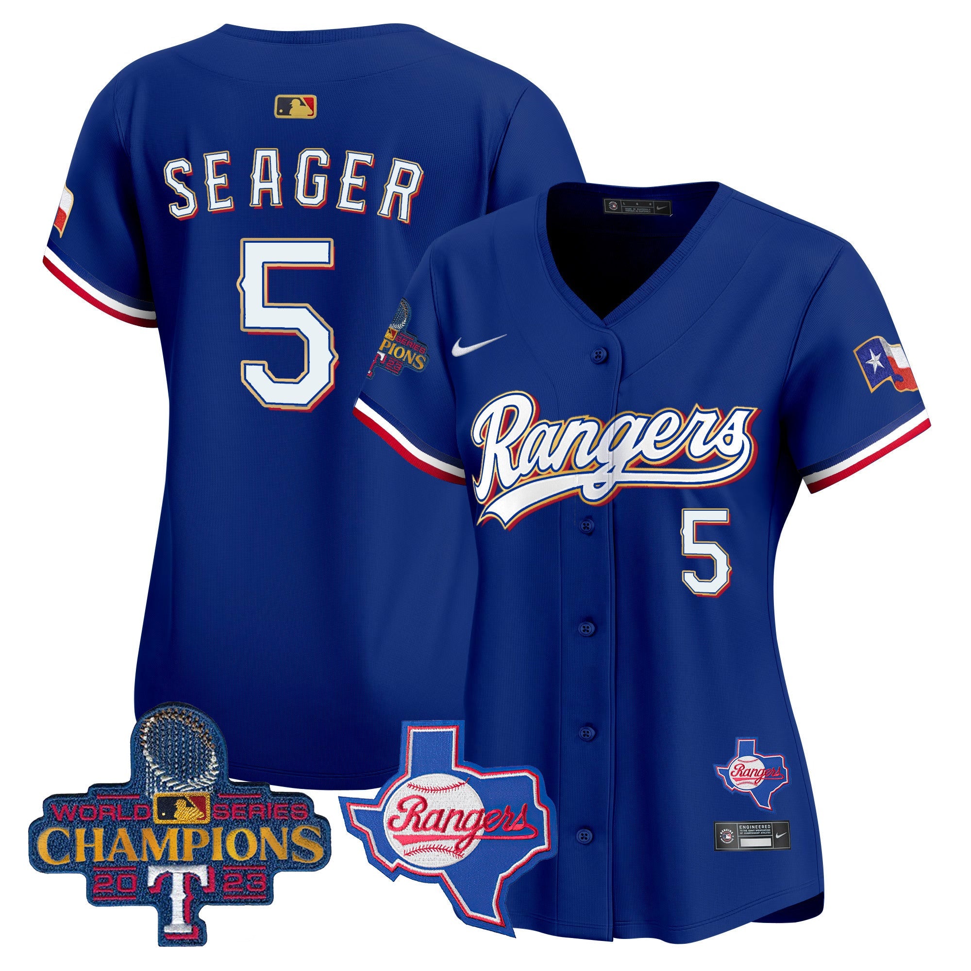 Women’s Texas 2023 World Series Champions Gold Trim Vapor Premier Limited Jersey V2