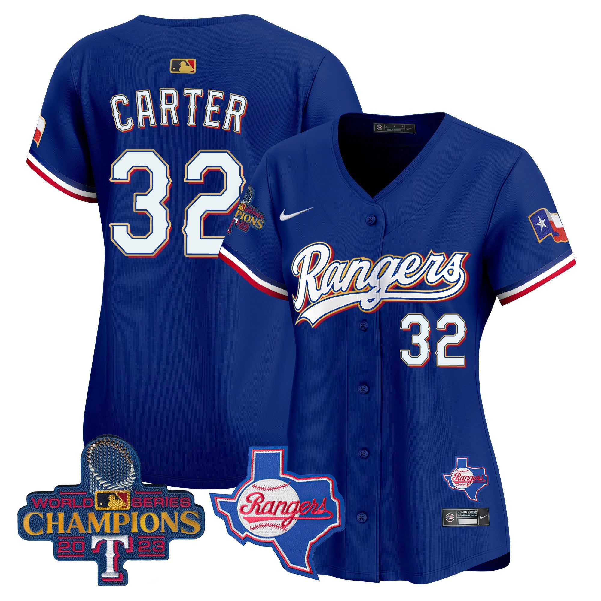 Women’s Texas 2023 World Series Champions Gold Trim Vapor Premier Limited Jersey V2