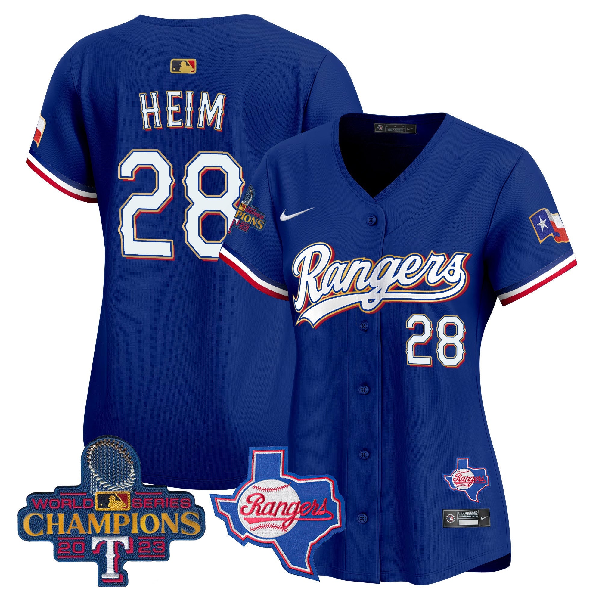 Women’s Texas 2023 World Series Champions Gold Trim Vapor Premier Limited Jersey V2