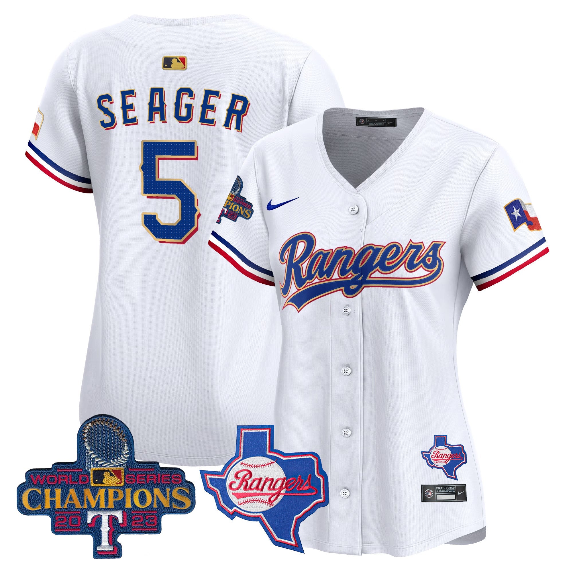 Women’s Texas 2023 World Series Champions Gold Trim Vapor Premier Limited Jersey V2