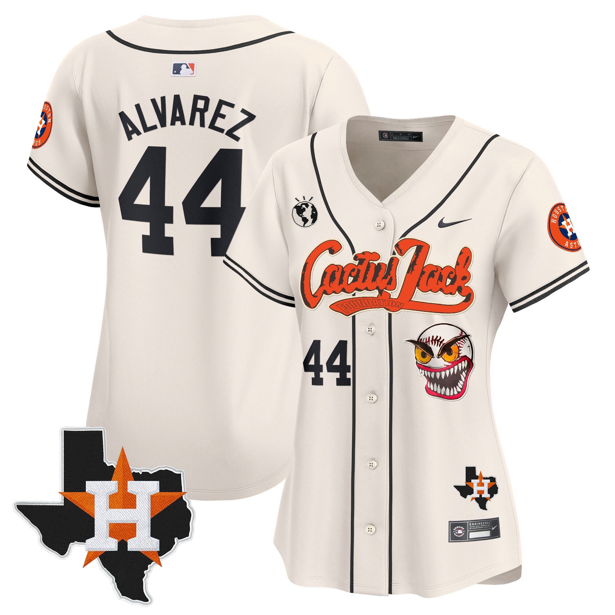 Women’s Houston Cactus Jack Patch Vapor Premier Limited Jersey V6 – Stitched