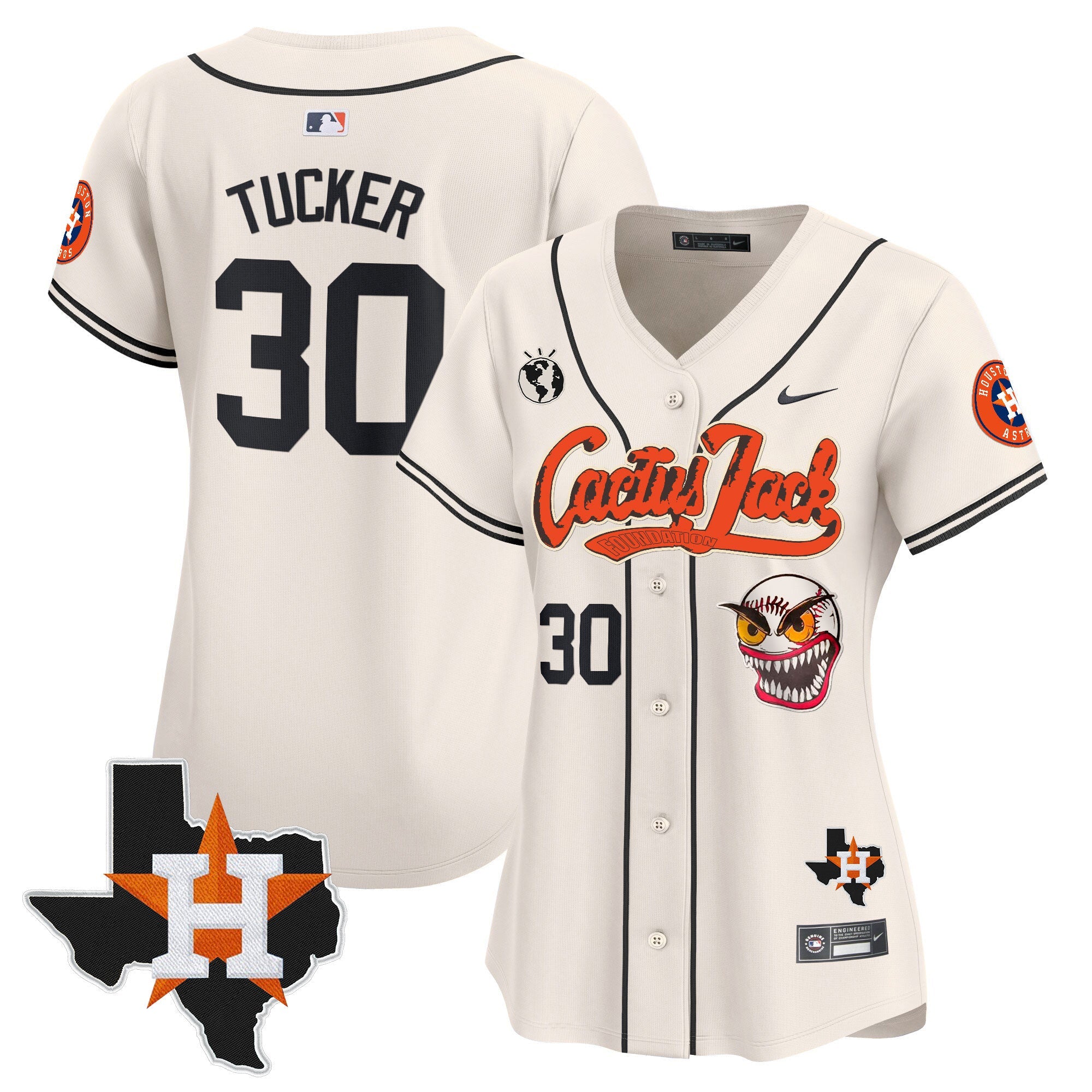 Women’s Houston Cactus Jack Patch Vapor Premier Limited Jersey V6 – Stitched