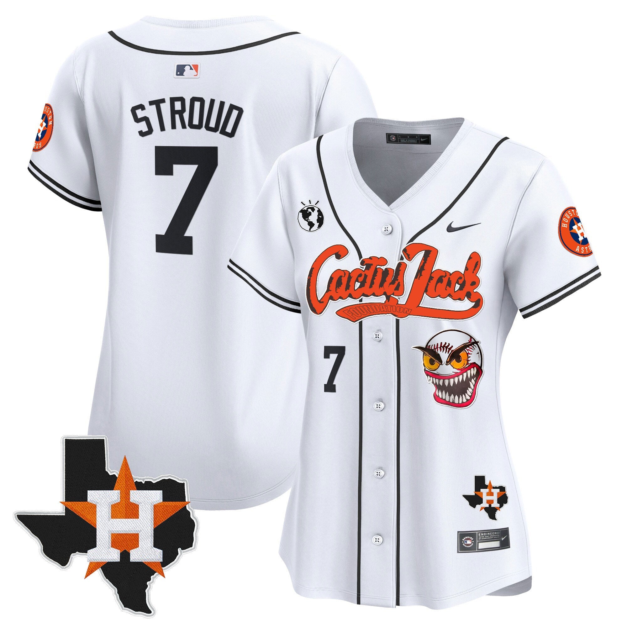 Women’s Houston Cactus Jack Patch Vapor Premier Limited Jersey V6 – Stitched