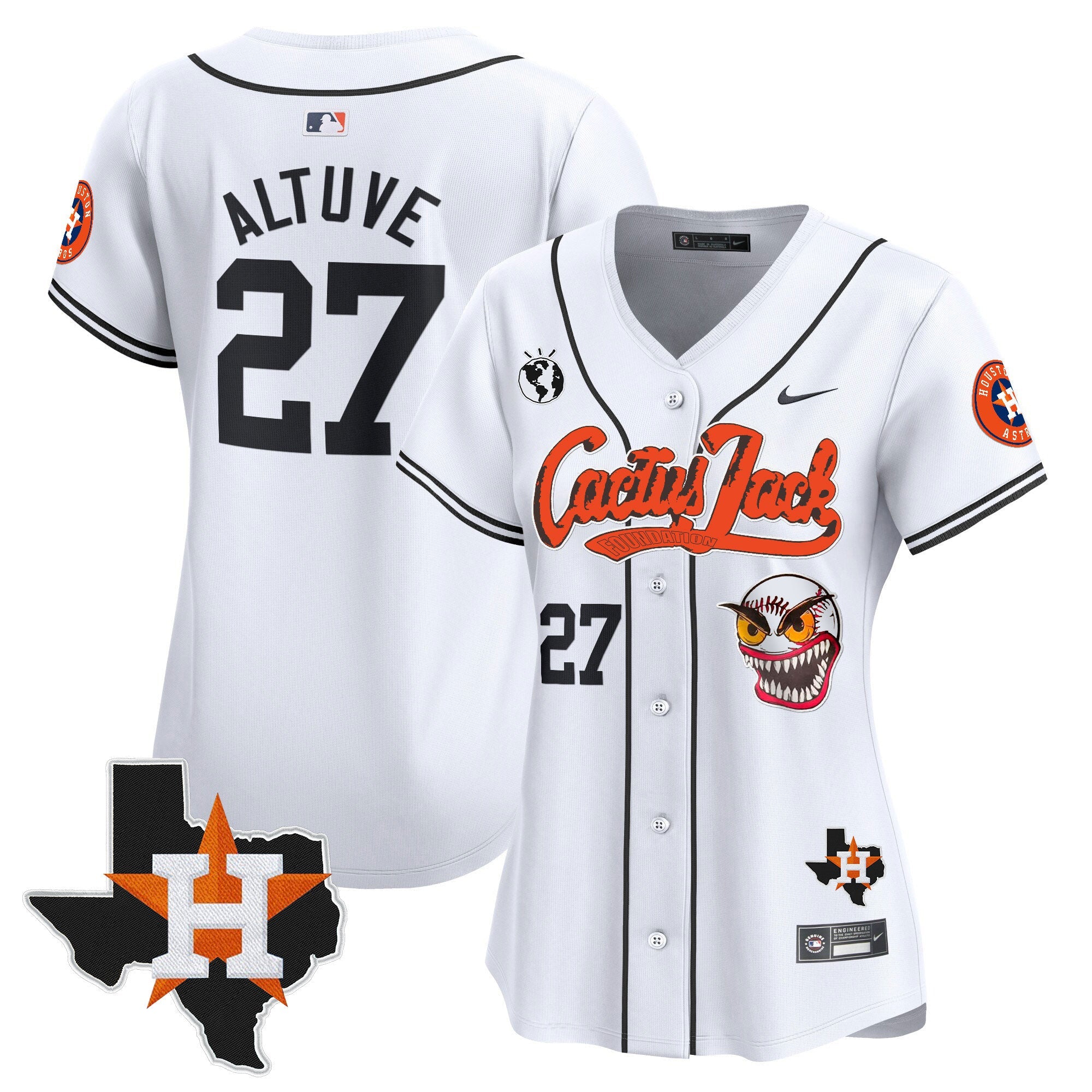Women’s Houston Cactus Jack Patch Vapor Premier Limited Jersey V6 – Stitched