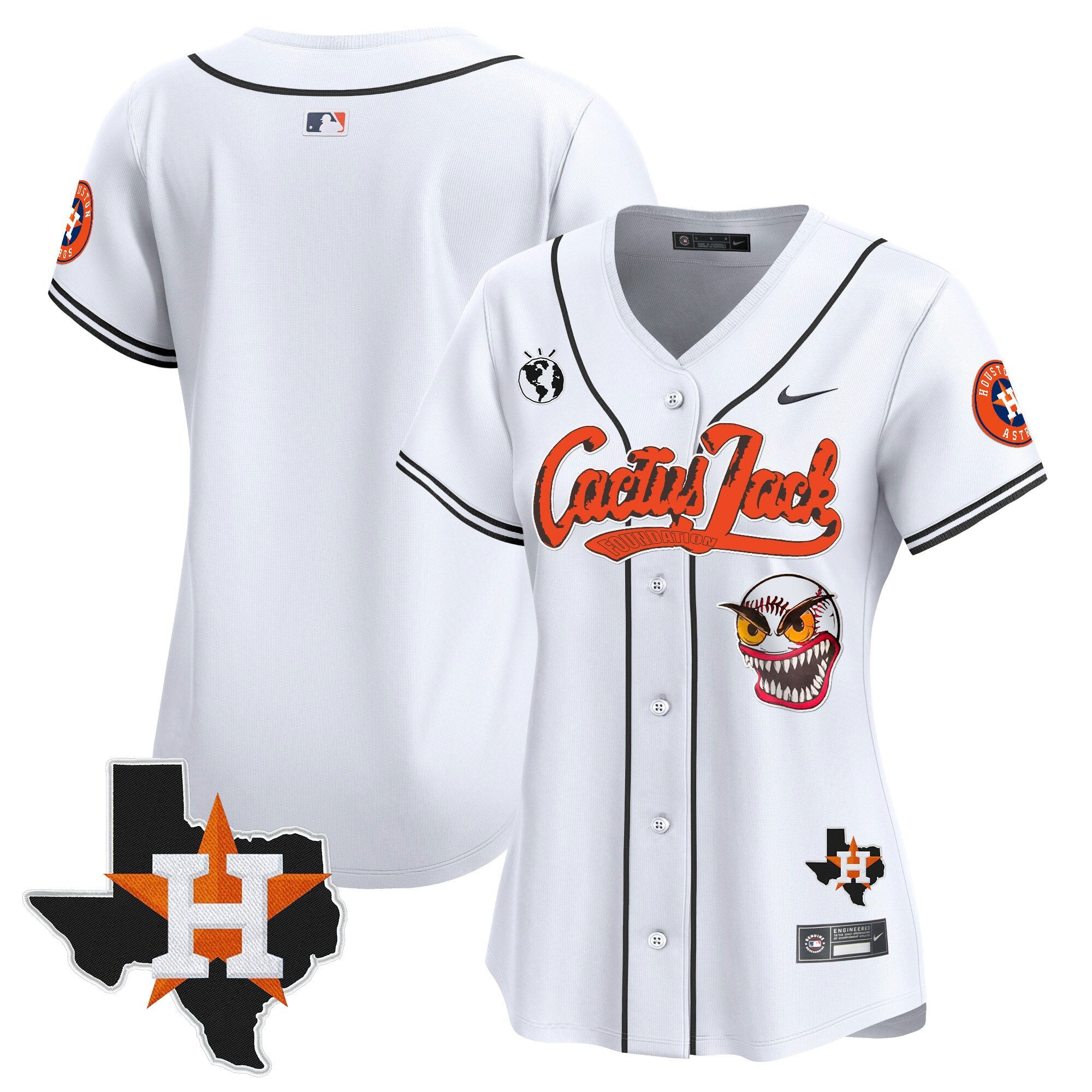 Women’s Houston Cactus Jack Patch Vapor Premier Limited Jersey V6 – Stitched