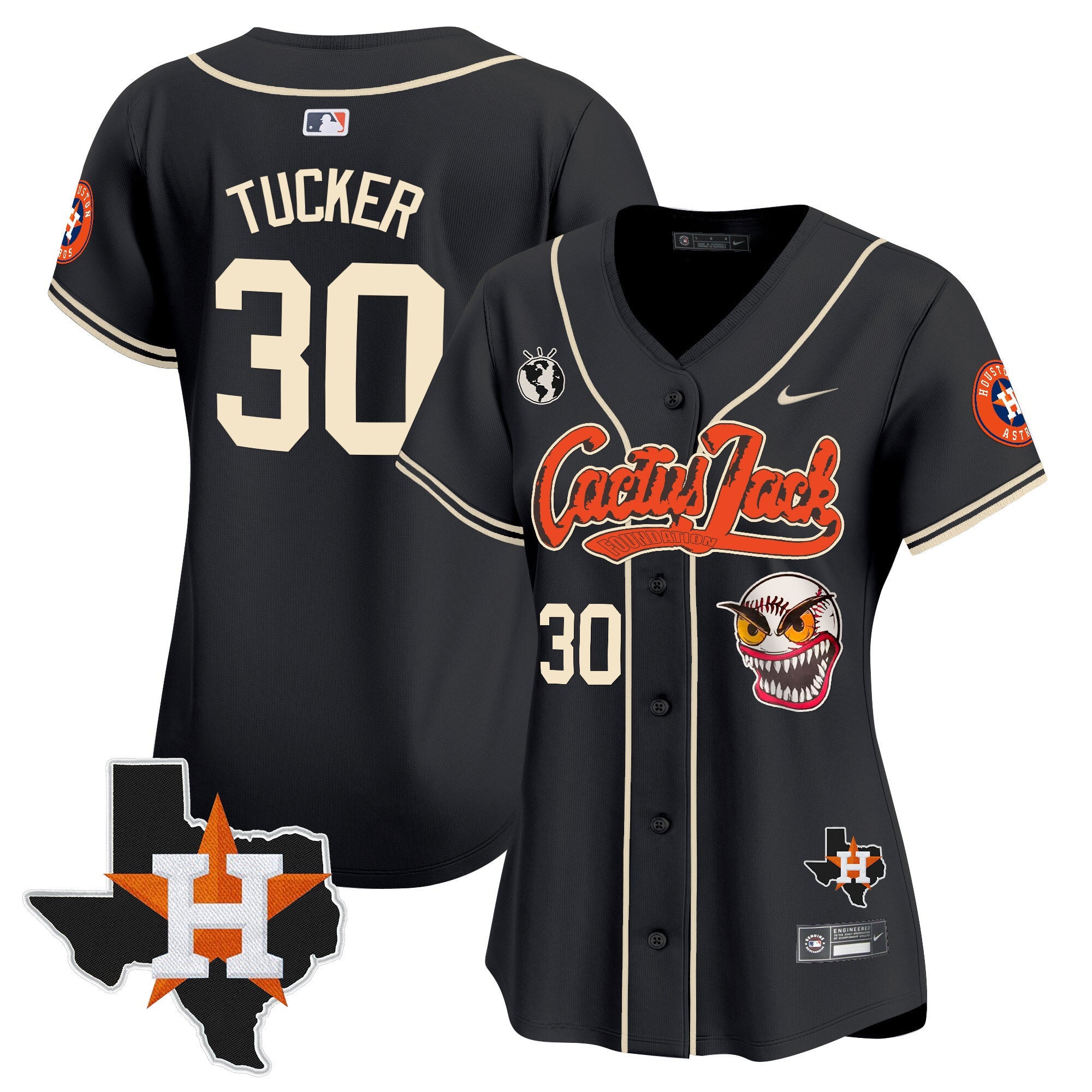 Women’s Houston Cactus Jack Patch Vapor Premier Limited Jersey V6 – Stitched