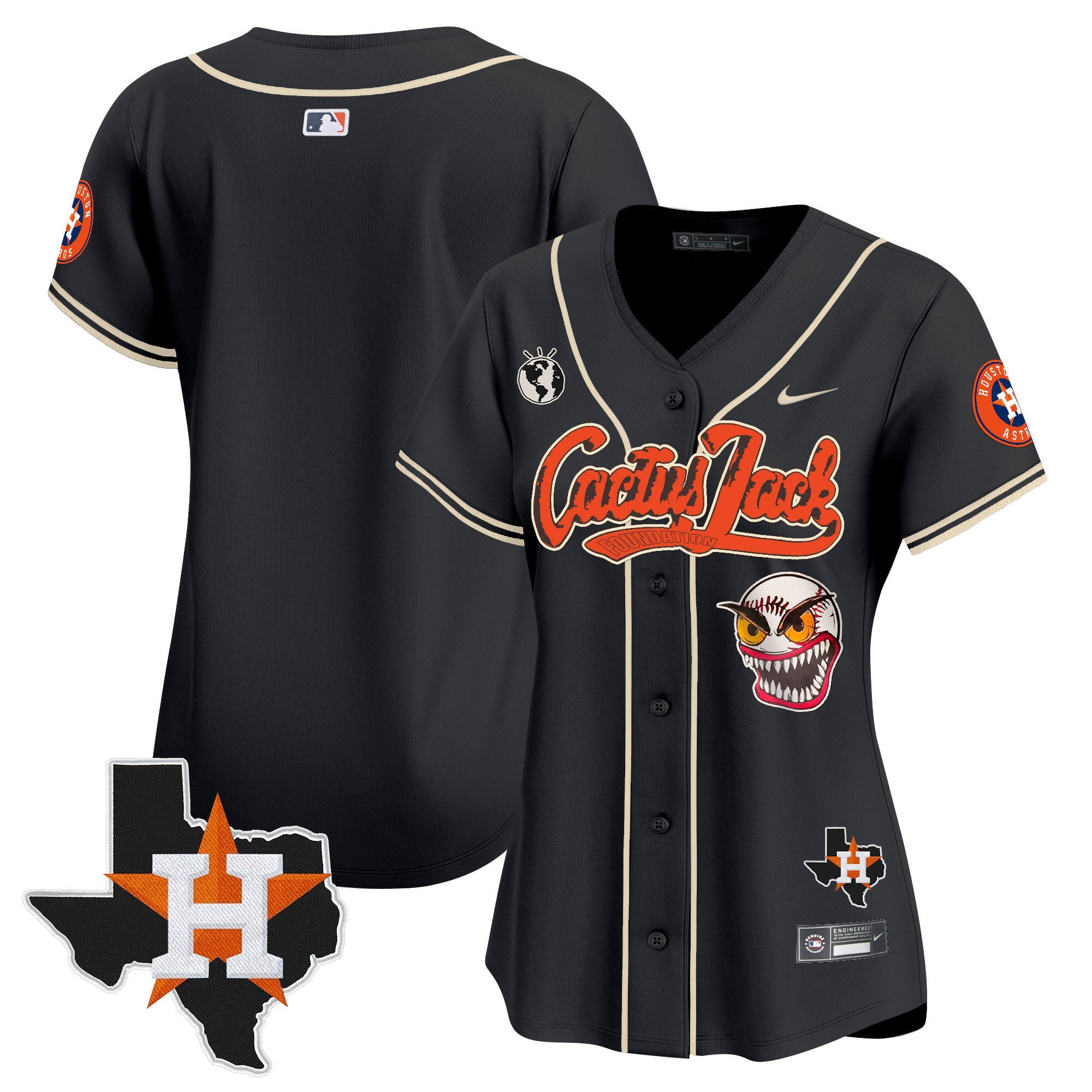 Women’s Houston Cactus Jack Patch Vapor Premier Limited Jersey V6 – Stitched