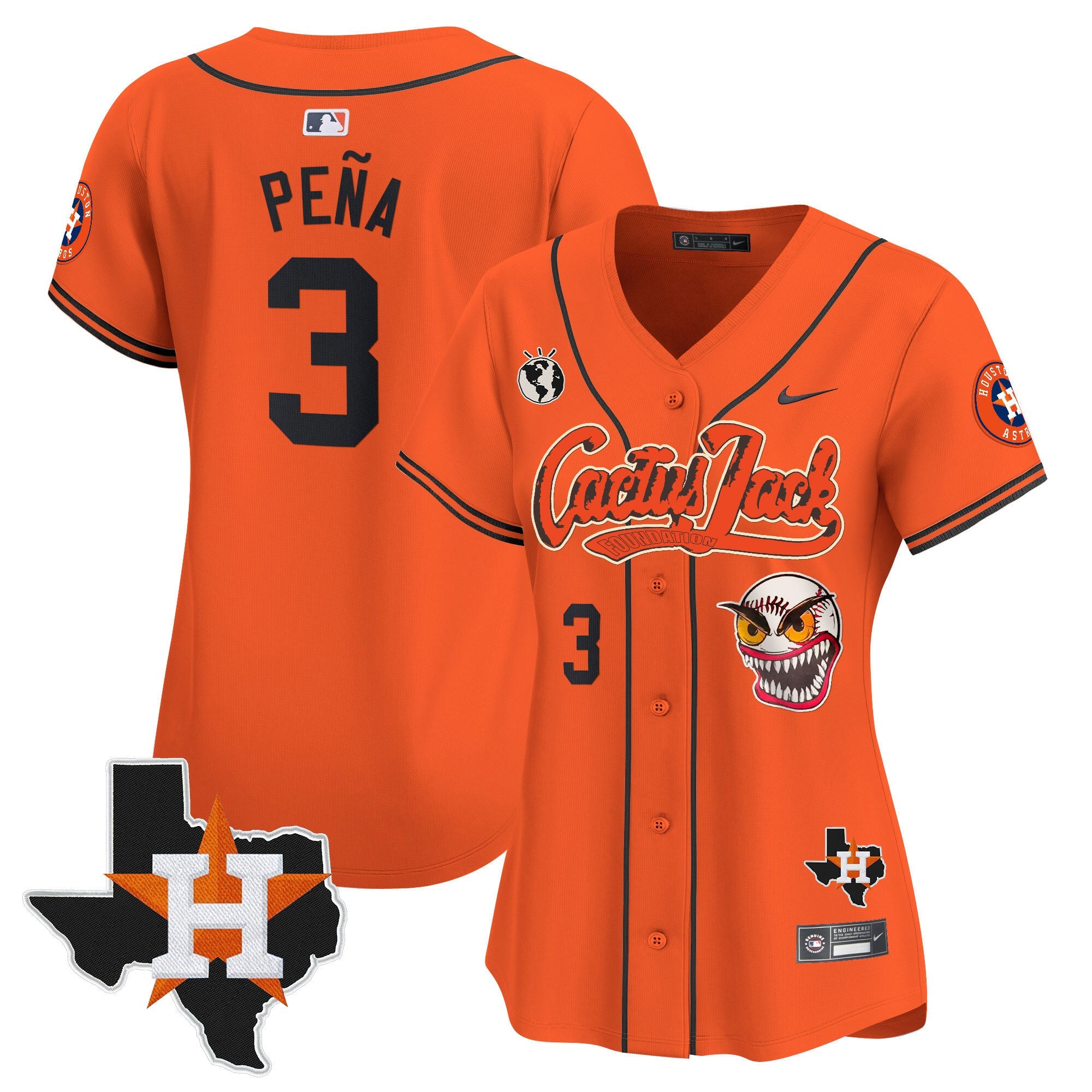 Women’s Houston Cactus Jack Patch Vapor Premier Limited Jersey V6 – Stitched