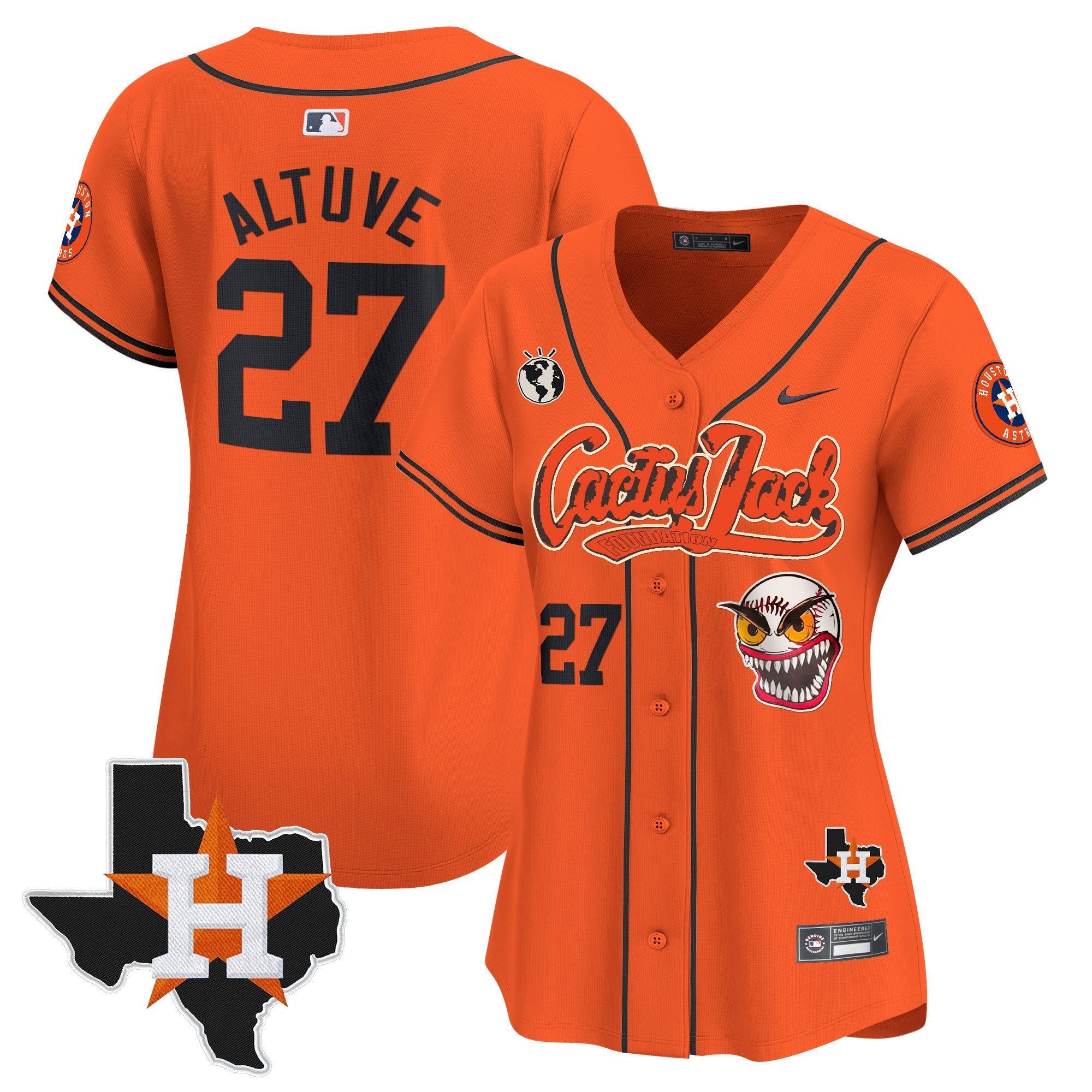 Women’s Houston Cactus Jack Patch Vapor Premier Limited Jersey V6 – Stitched