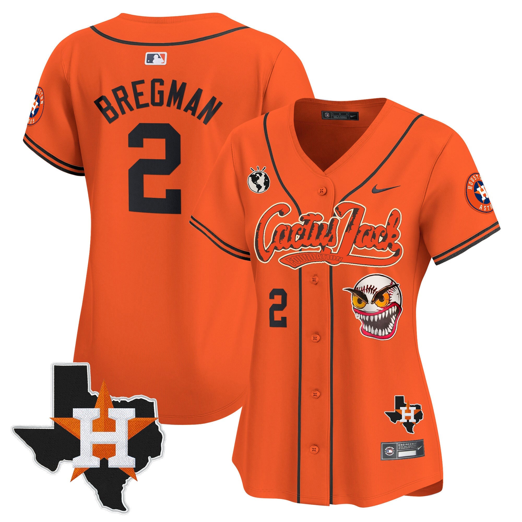 Women’s Houston Cactus Jack Patch Vapor Premier Limited Jersey V6 – Stitched