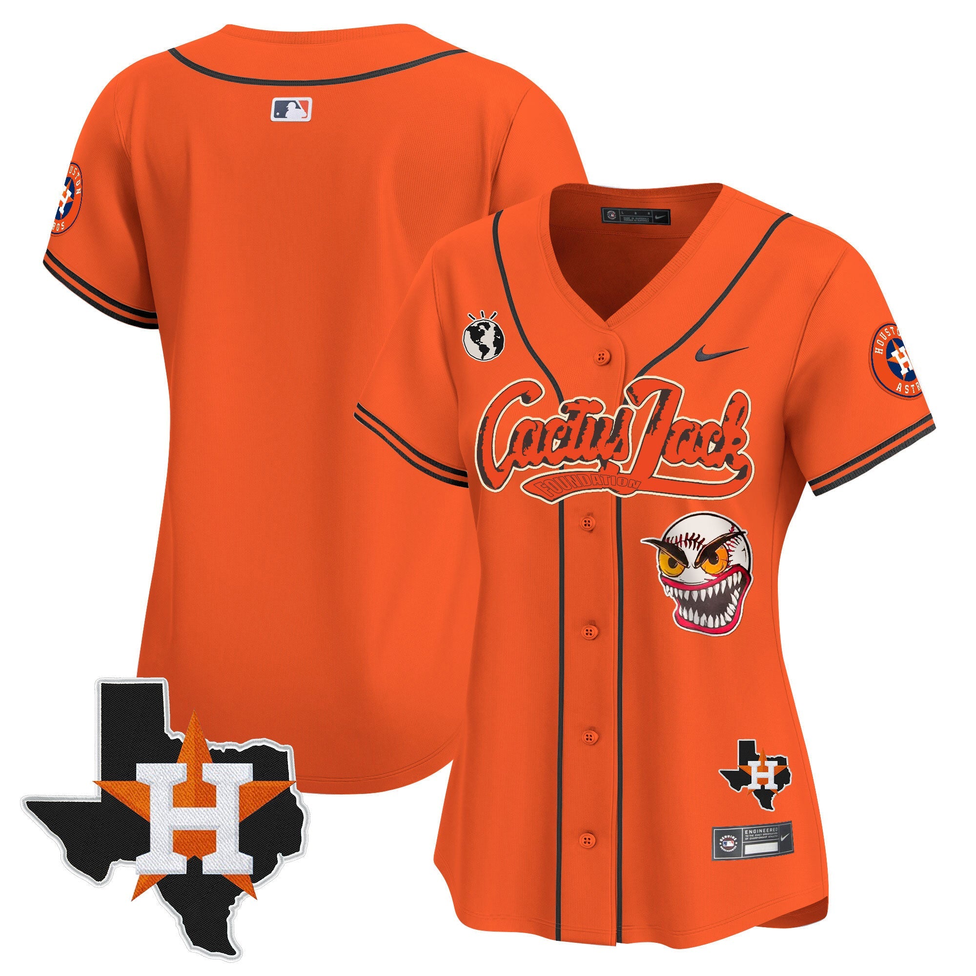 Women’s Houston Cactus Jack Patch Vapor Premier Limited Jersey V6 – Stitched