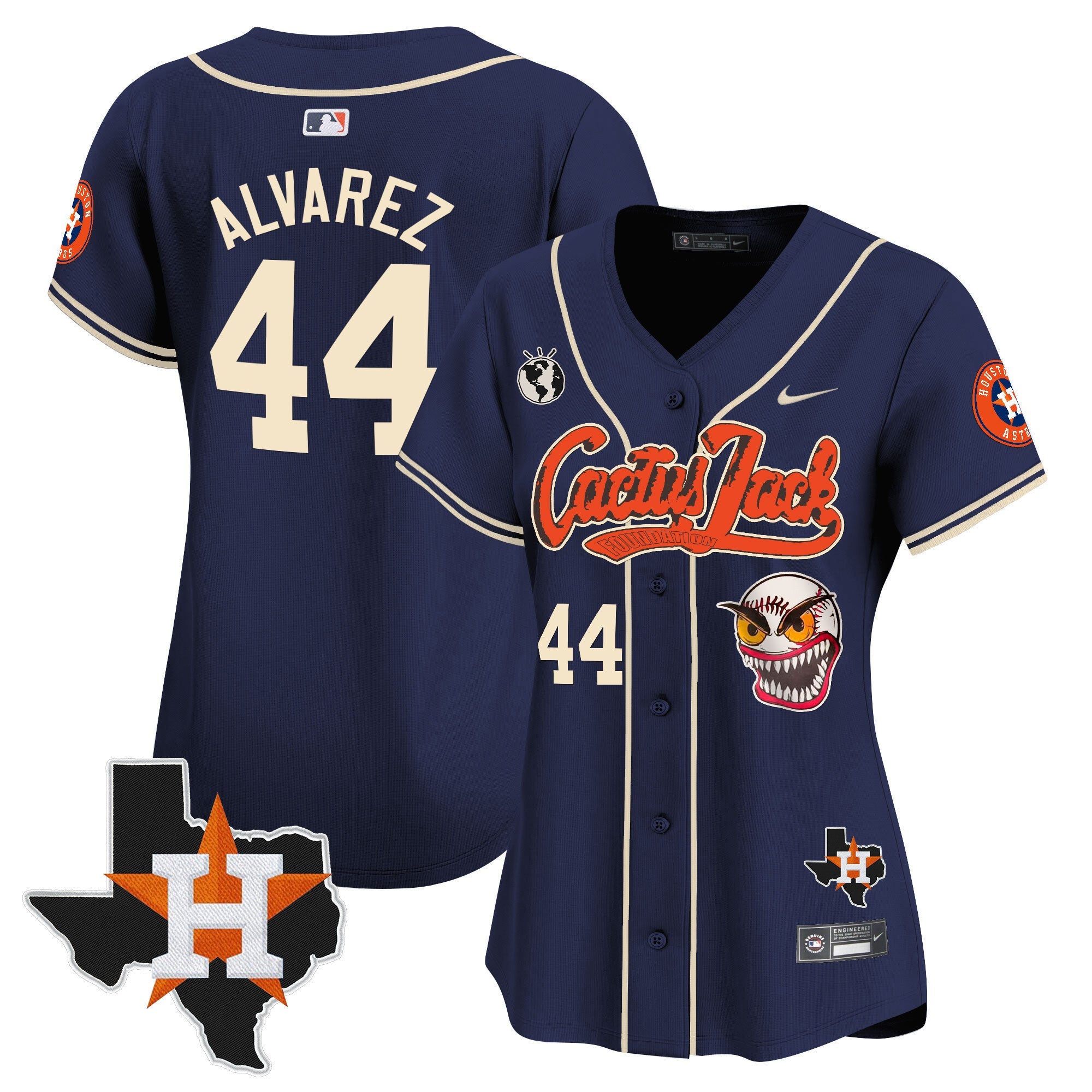 Women’s Houston Cactus Jack Patch Vapor Premier Limited Jersey V6 – Stitched
